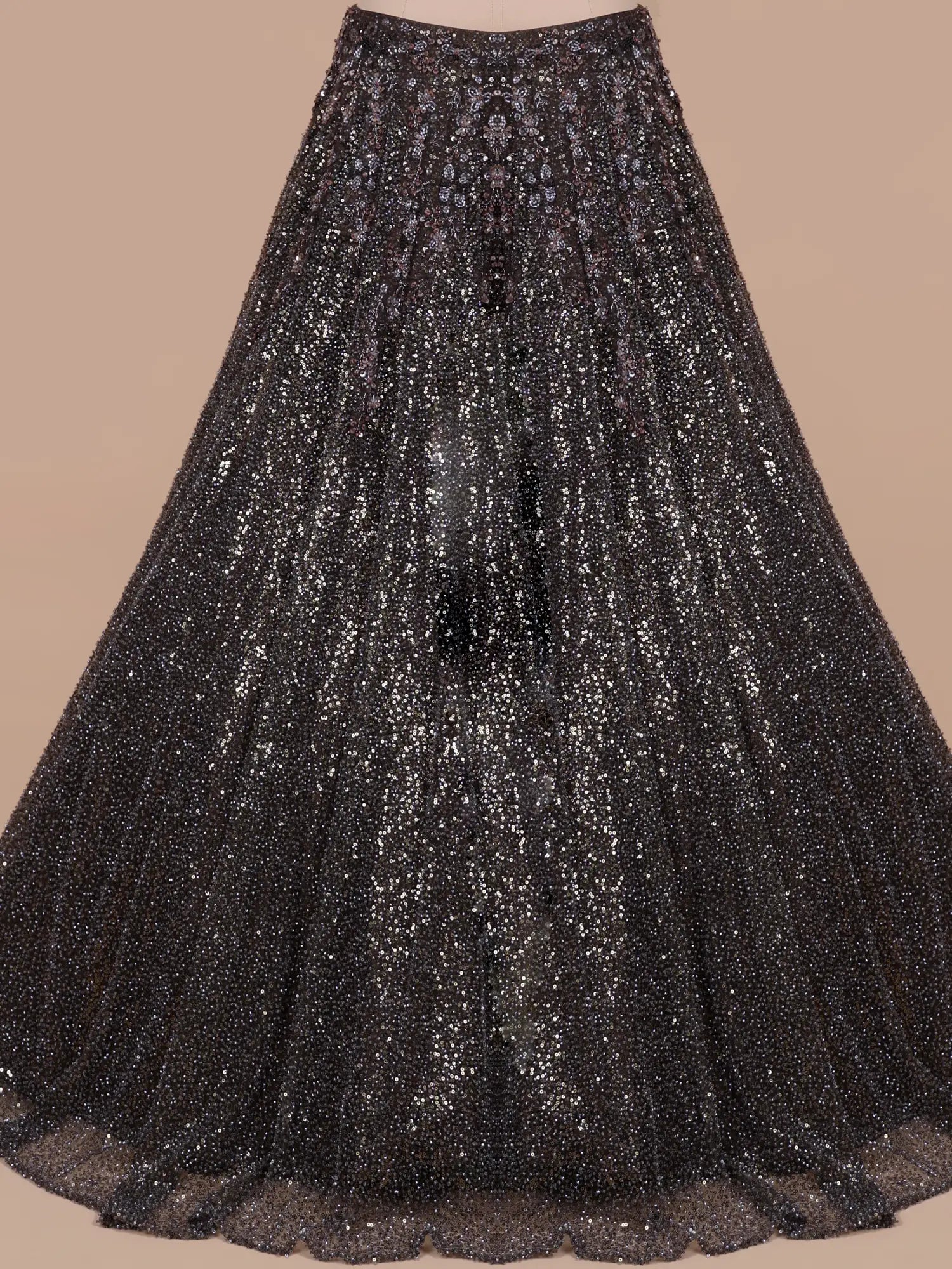Shop Charcoal Couture Lehenga Online Featuring Elegant Work