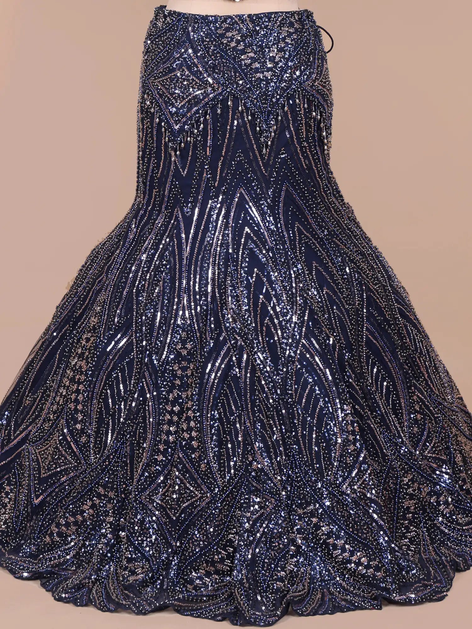 Shop Elite Navy Blue Mermaid Style Lehenga With Premium Couture Work