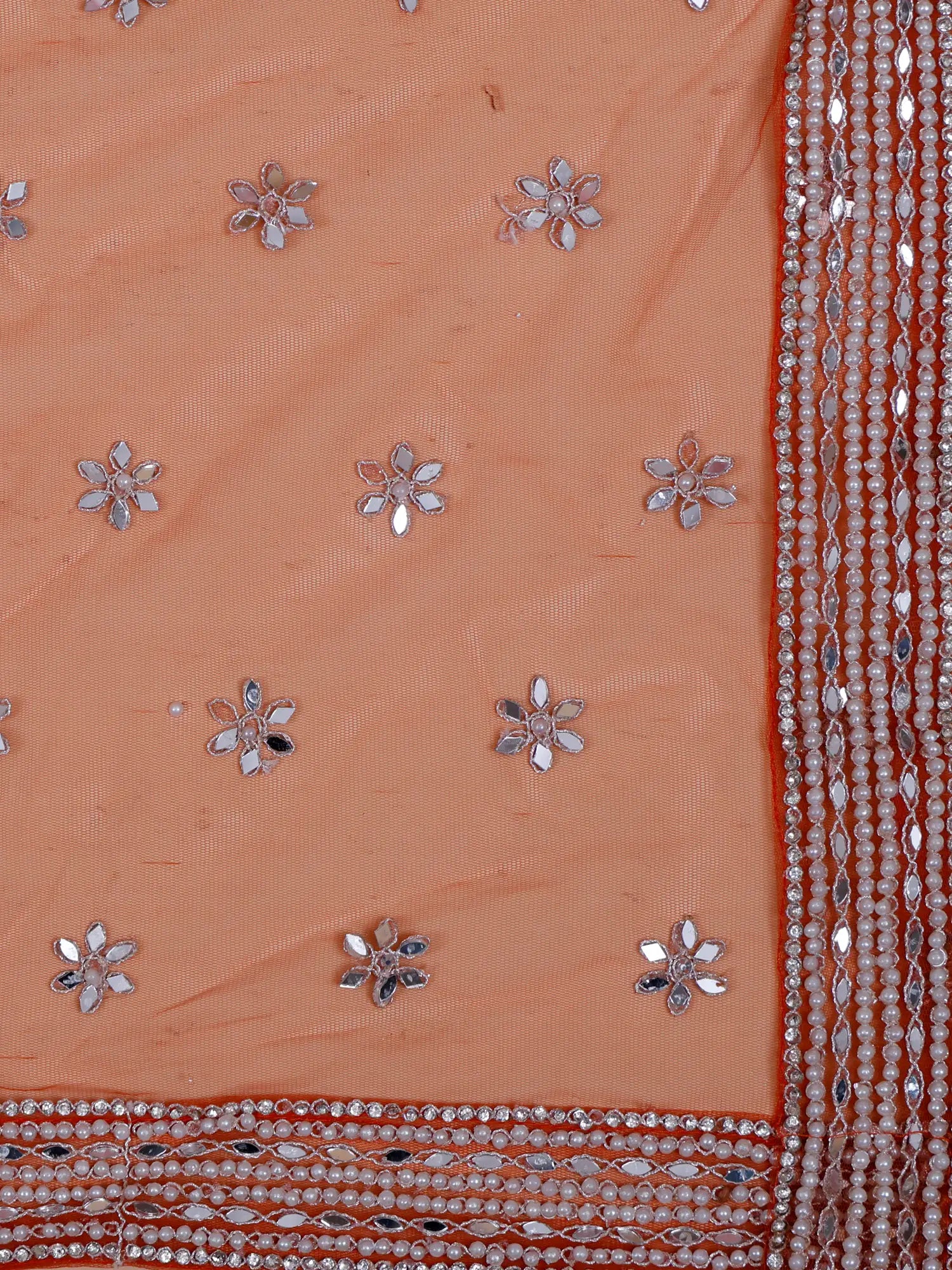 Buy Masterpiece Orange Net Indo-Western Lehenga For Grand Celebrations