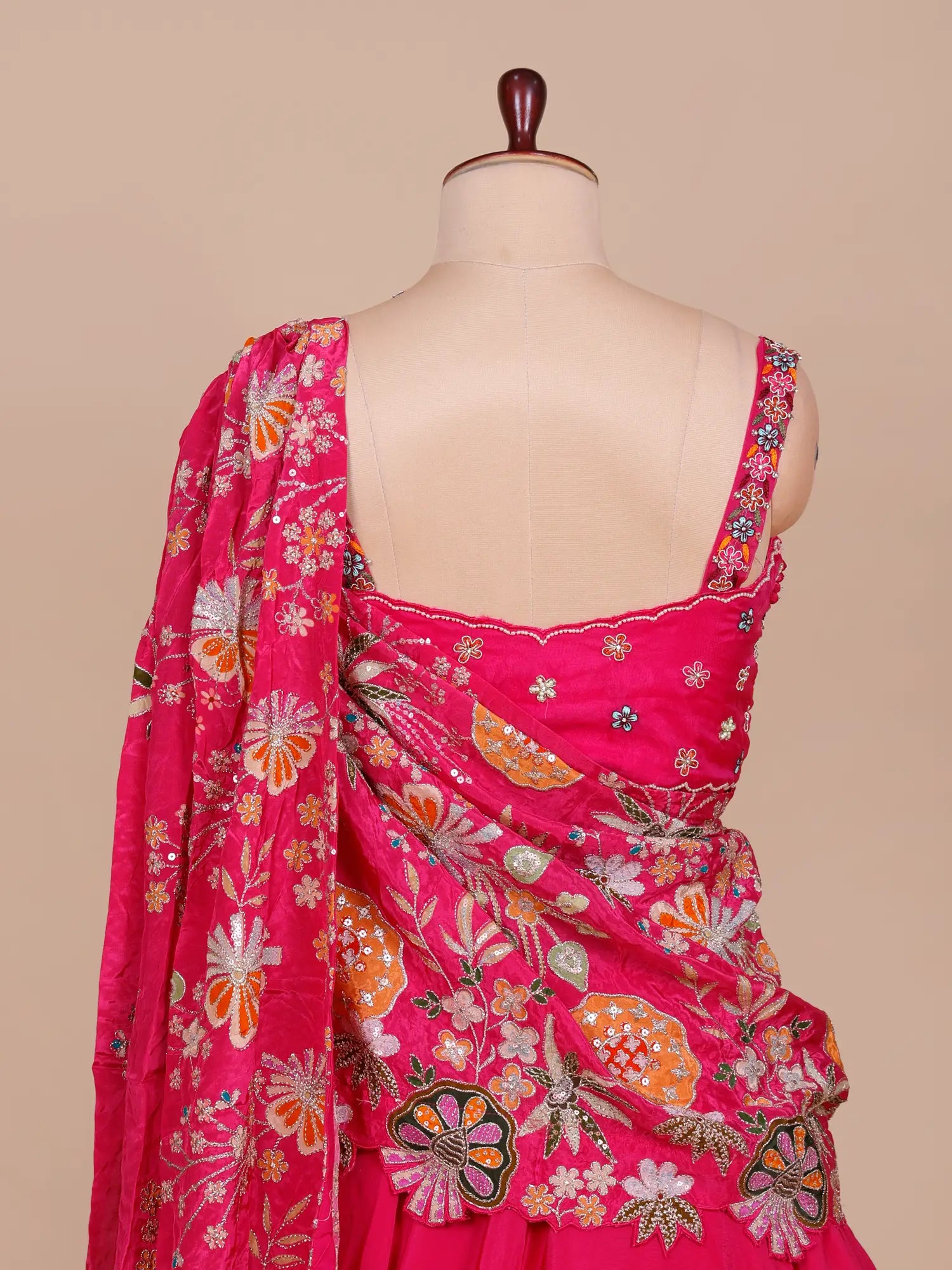 Premium Rani Pink Georgette Lehenga Choli With Sequins Embroidery Work Online