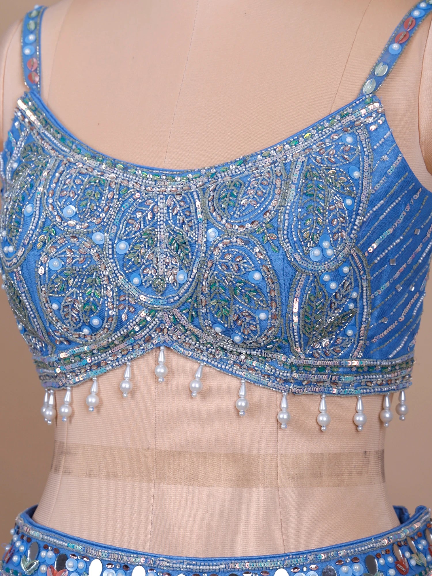 Blue Designer Raw Silk Premium Lehenga Collection India
