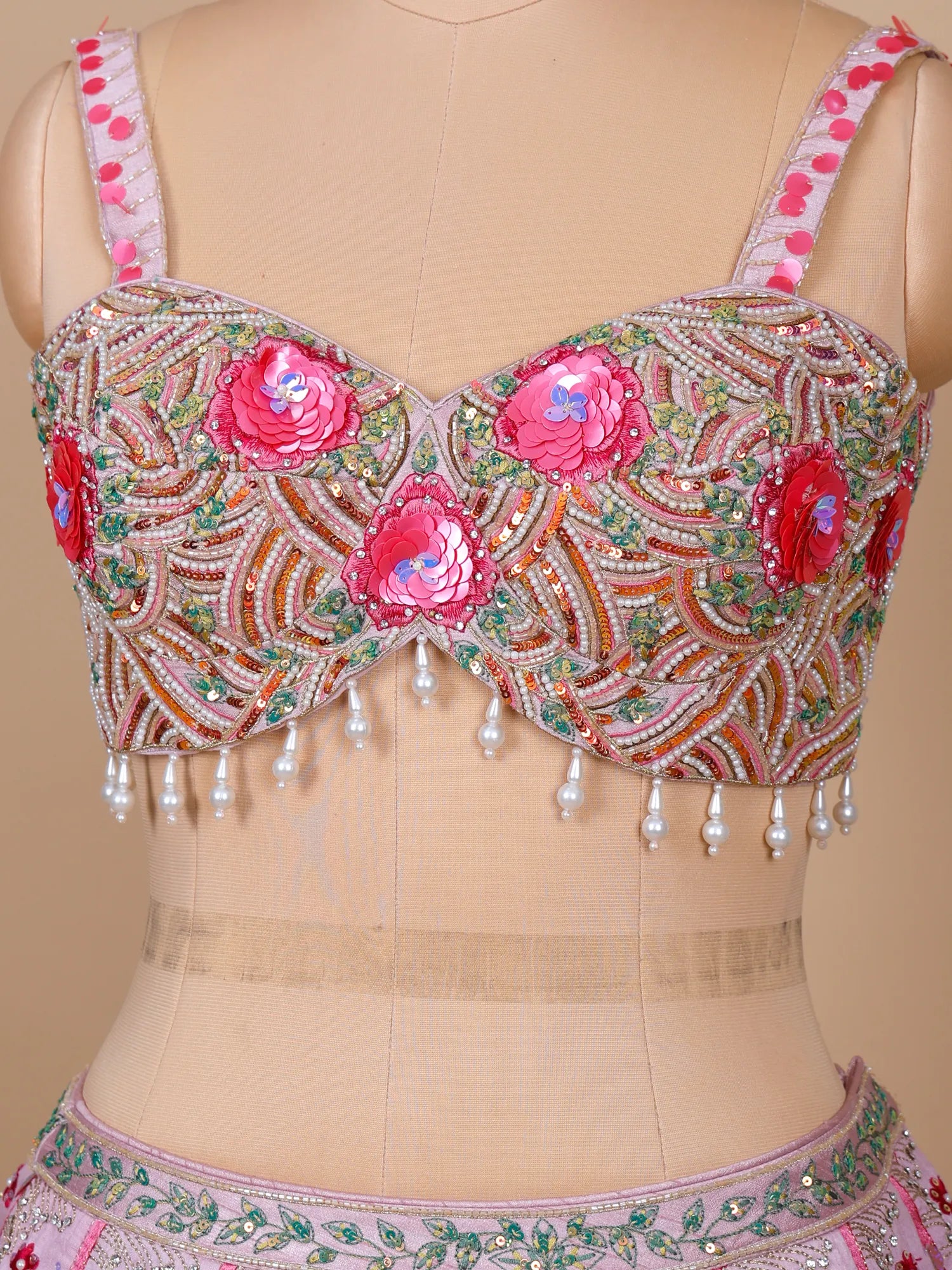 Lavender Raw Silk Sequins Work Designer Lehenga Choli for sangeet