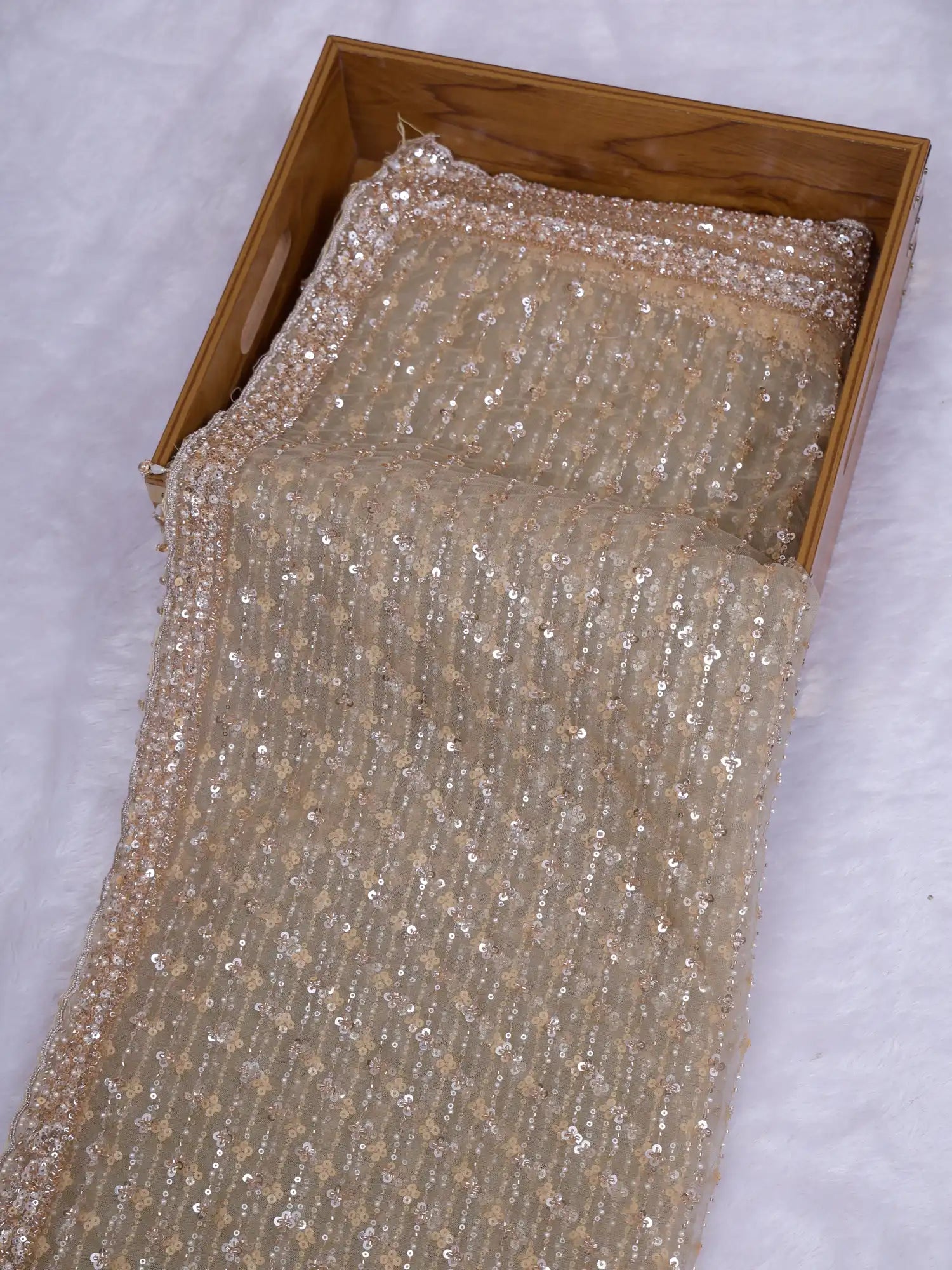 Affordable Modern Pista Net Saree With Designer Embroidery