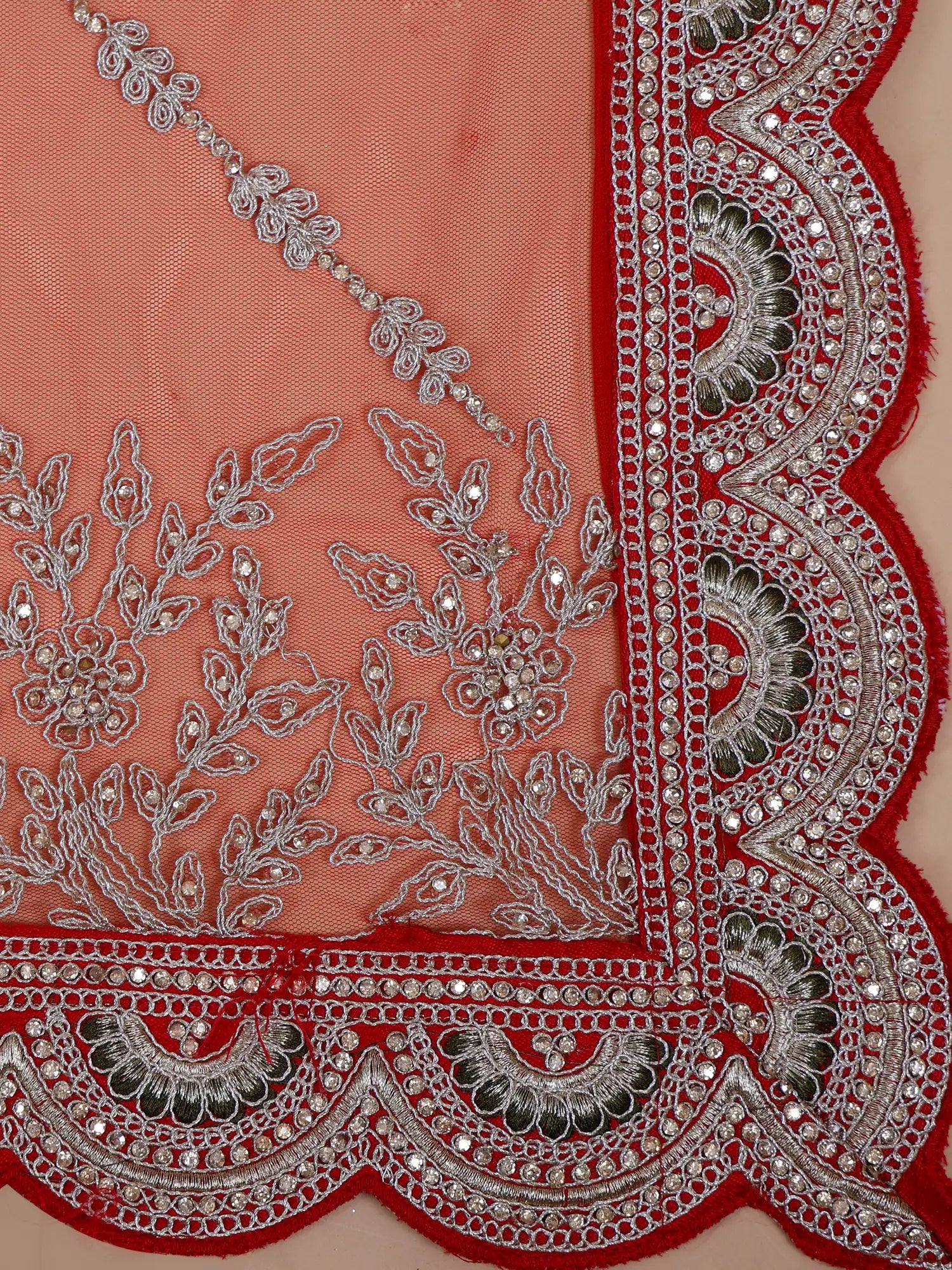 Red Traditional Bridal Lehenga Online Raw Silk Diamond Work