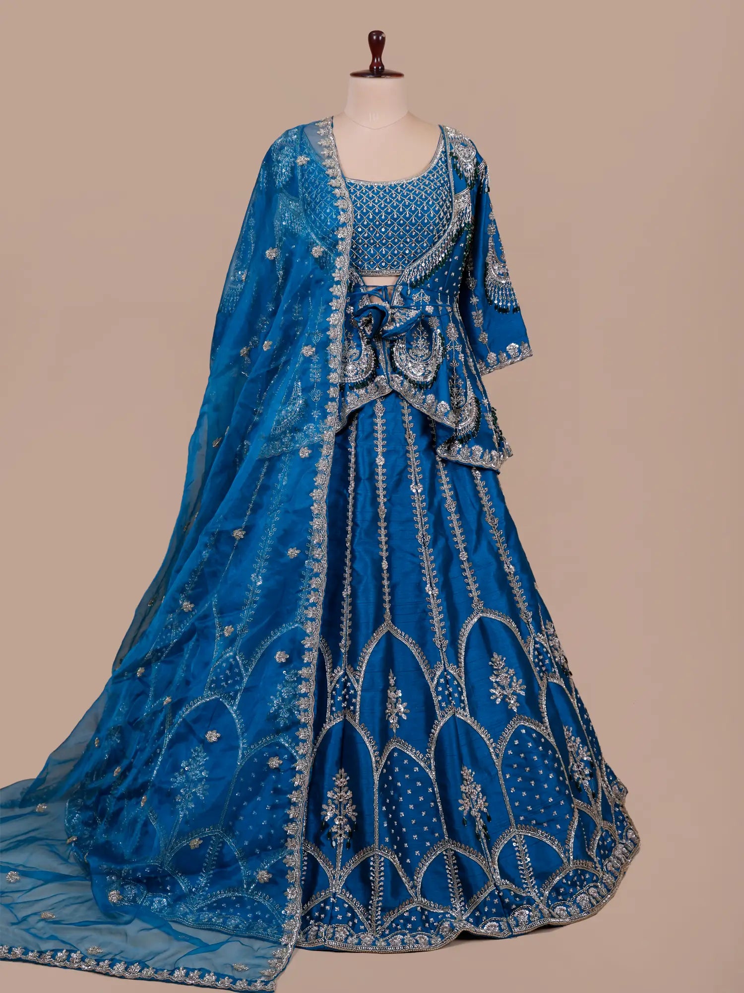 Get This Designer Royal Blue Silk Lehenga With Heavy Work