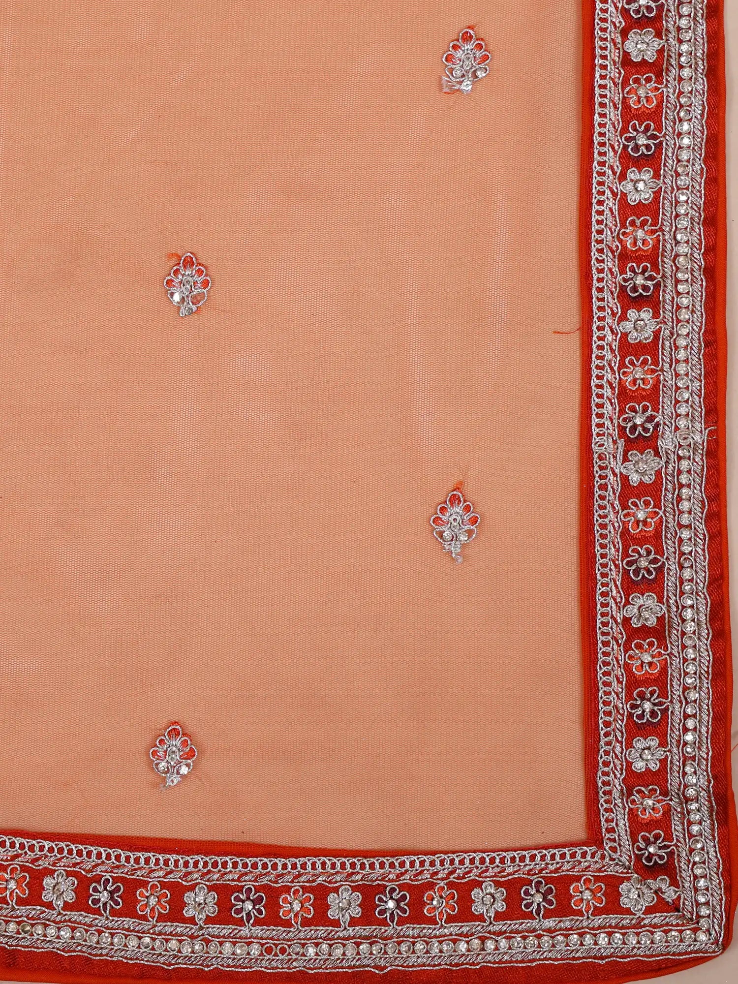 Buy Rust Orange Traditional Bridal Silk Lehenga Online Diamond Work