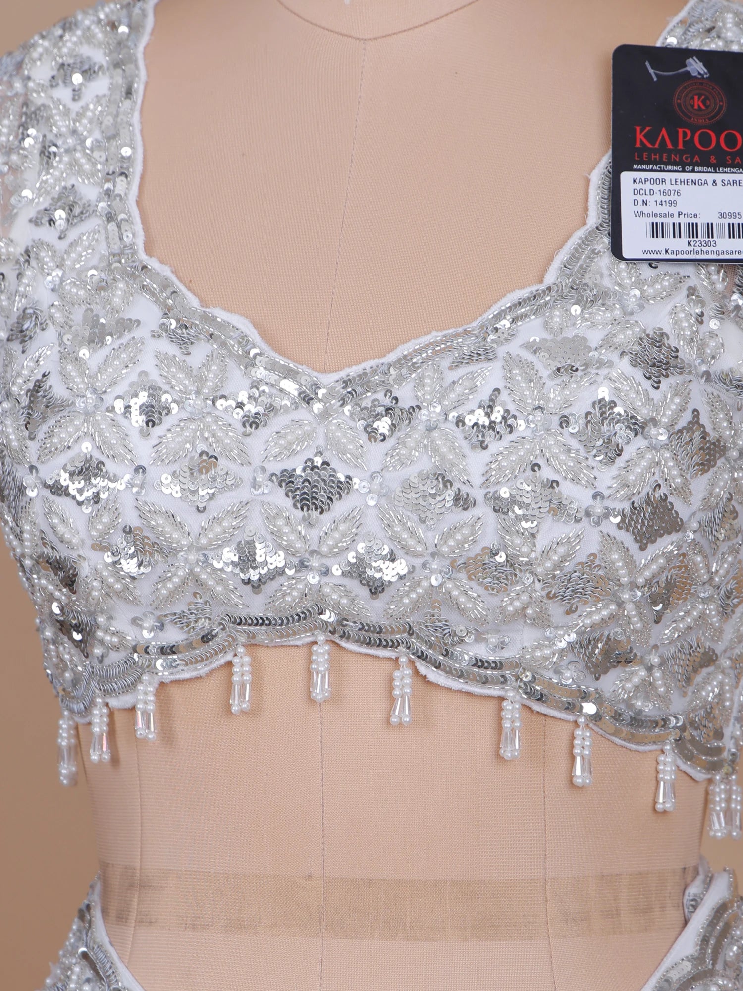 Luxury White Net Heavy Sequins Beads Party Wear Saree