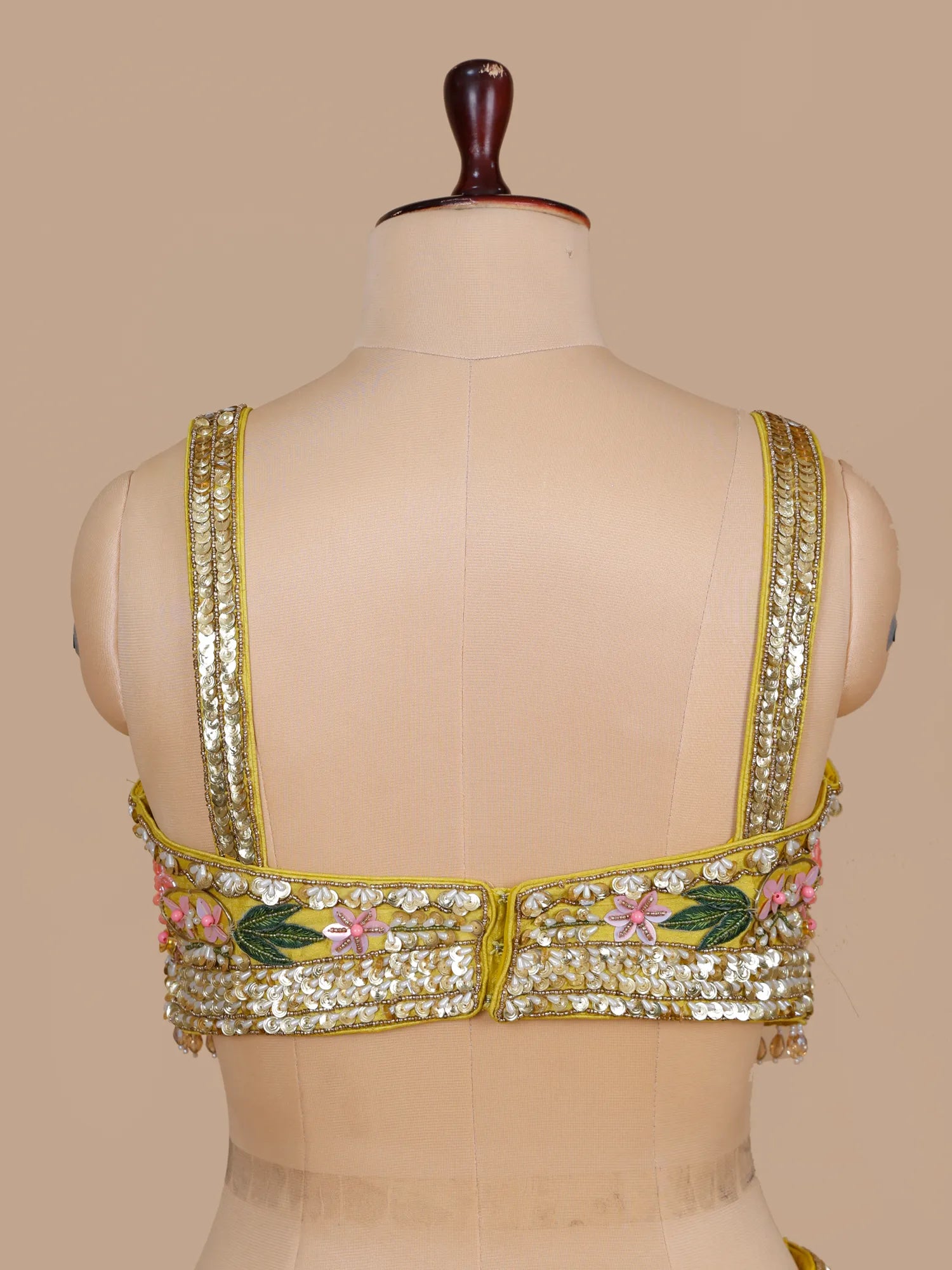 Buy Yellow Raw Silk Sequins Pearl Work Haldi Lehenga Online
