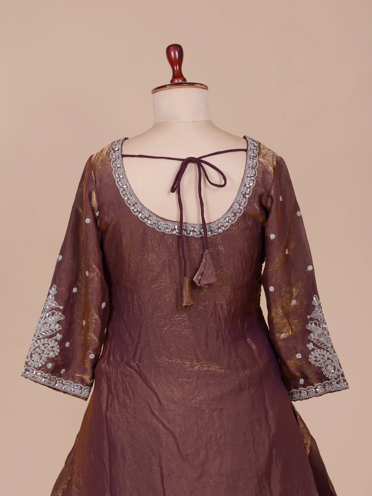 Elegant Traditional Brown Peplum Lehenga Featuring Heritage Work