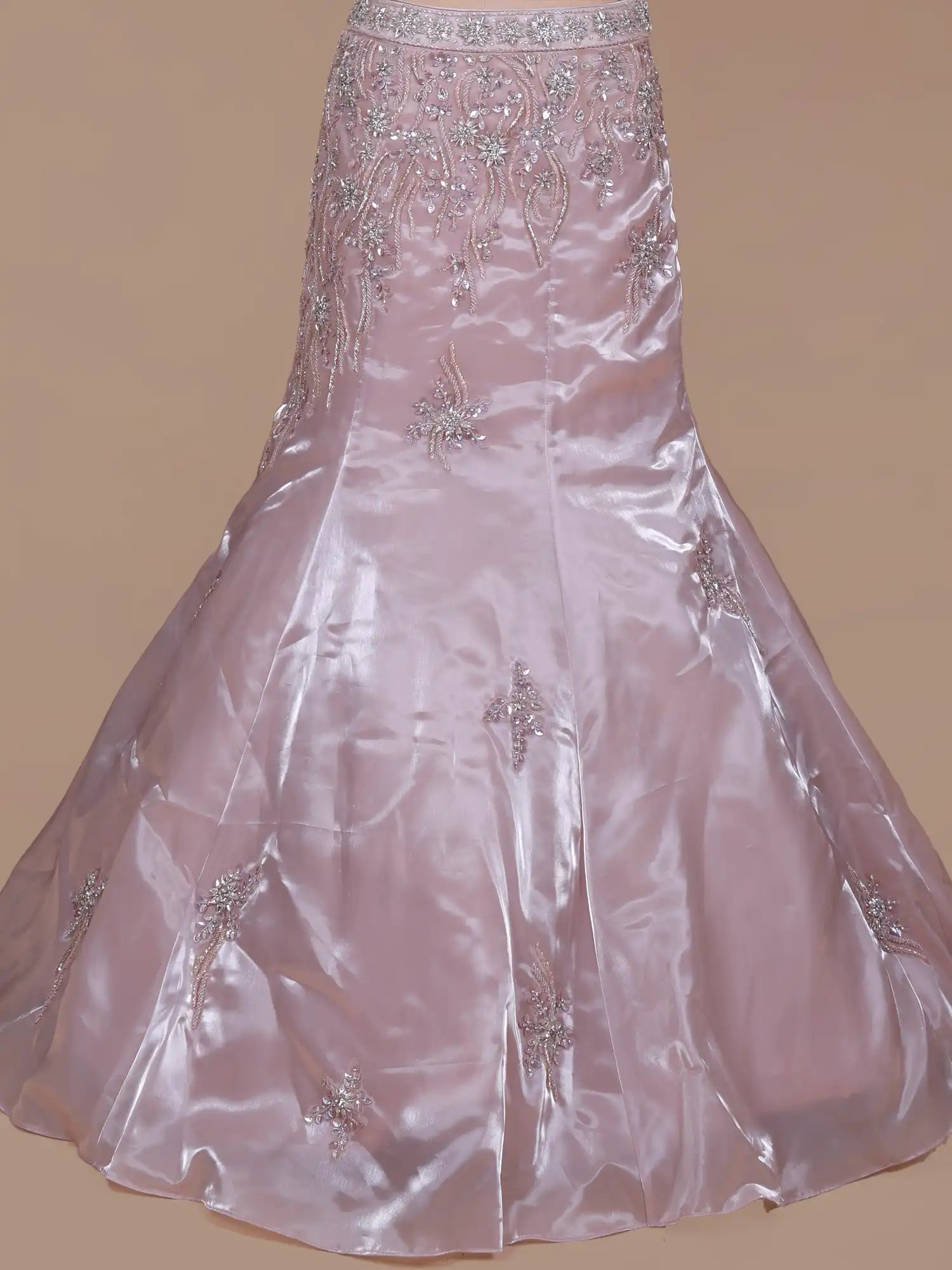Designer Light Pink Organza Mermaid Lehenga Featuring Refined Artistry