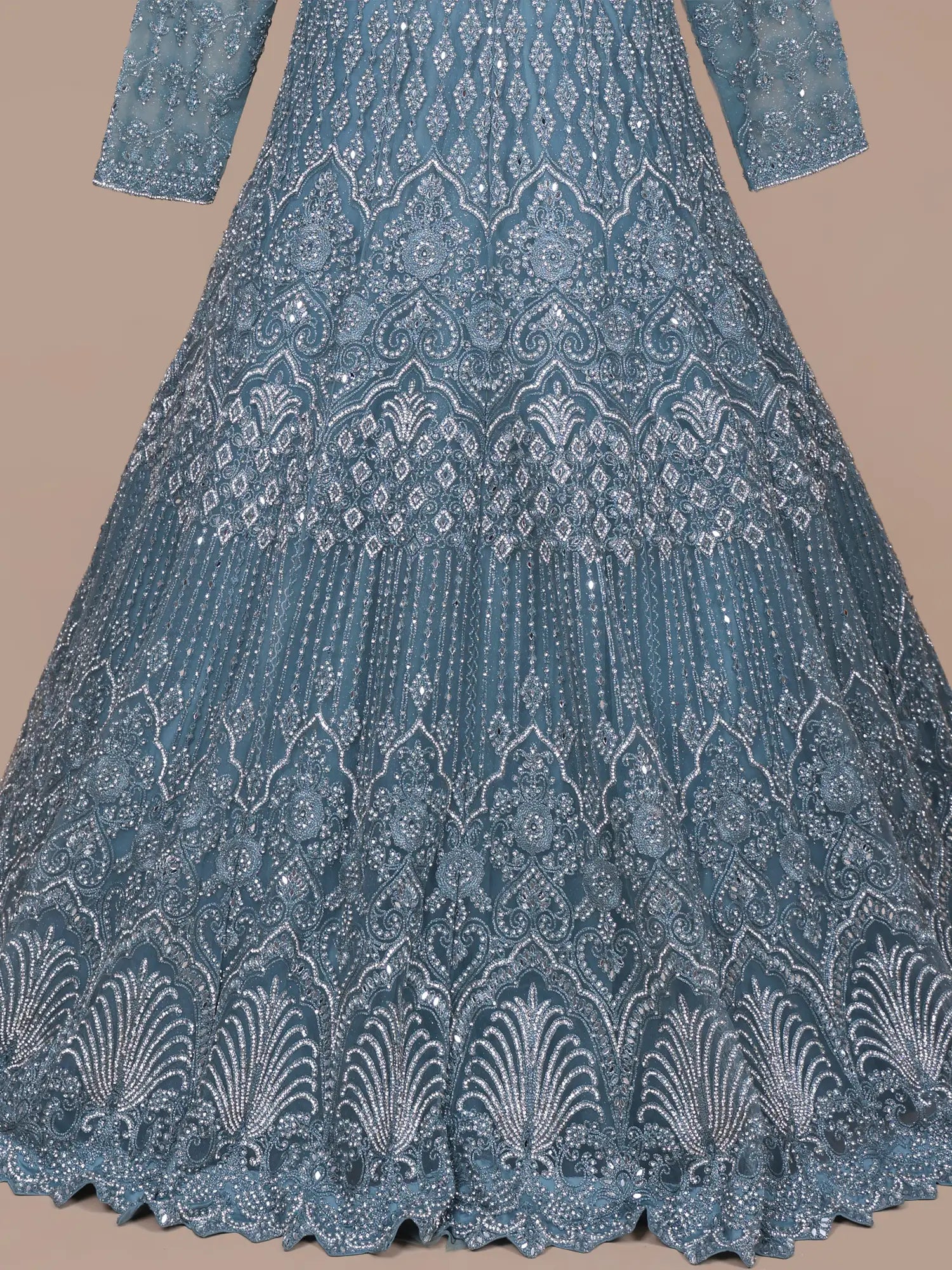 Shop Luxury Rama Blue Ethnic Gown With Elegant Detailing