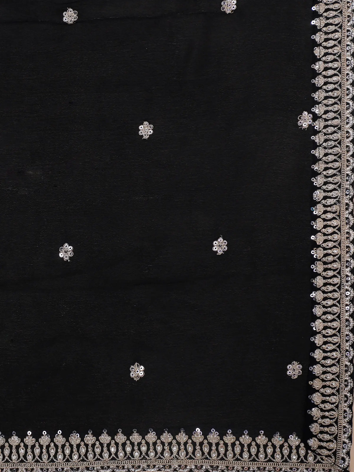 Designer Dual Tone Tissue Lehenga Choli Featuring Black Dupatta And Cut Dana