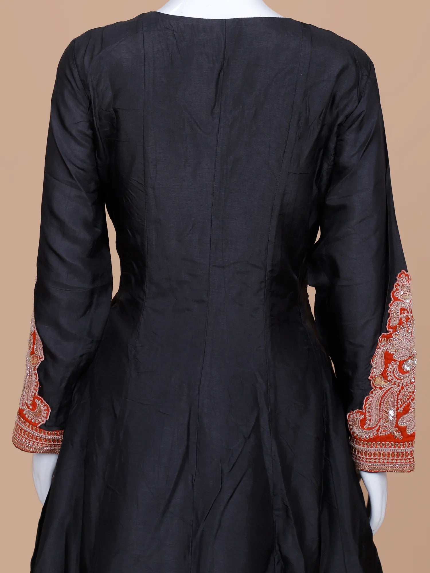 Pick Black Silk Traditional Palazzo Suit Showcasing Beads and Sequins