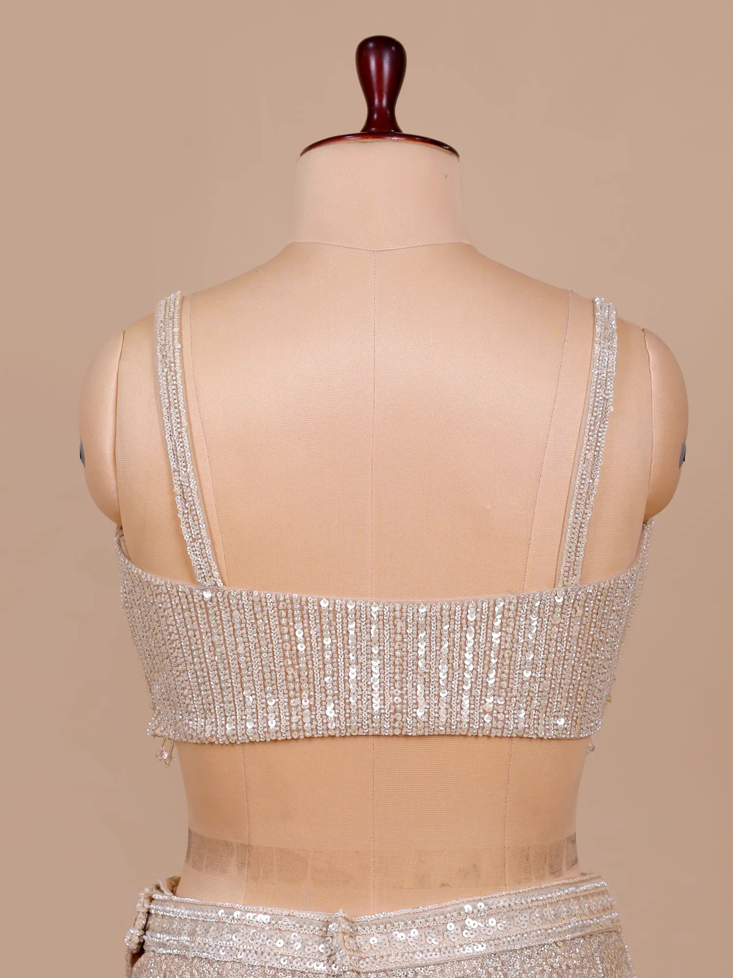 Shop Premium Champagne Net Fishcut Lehenga With Sequins Work