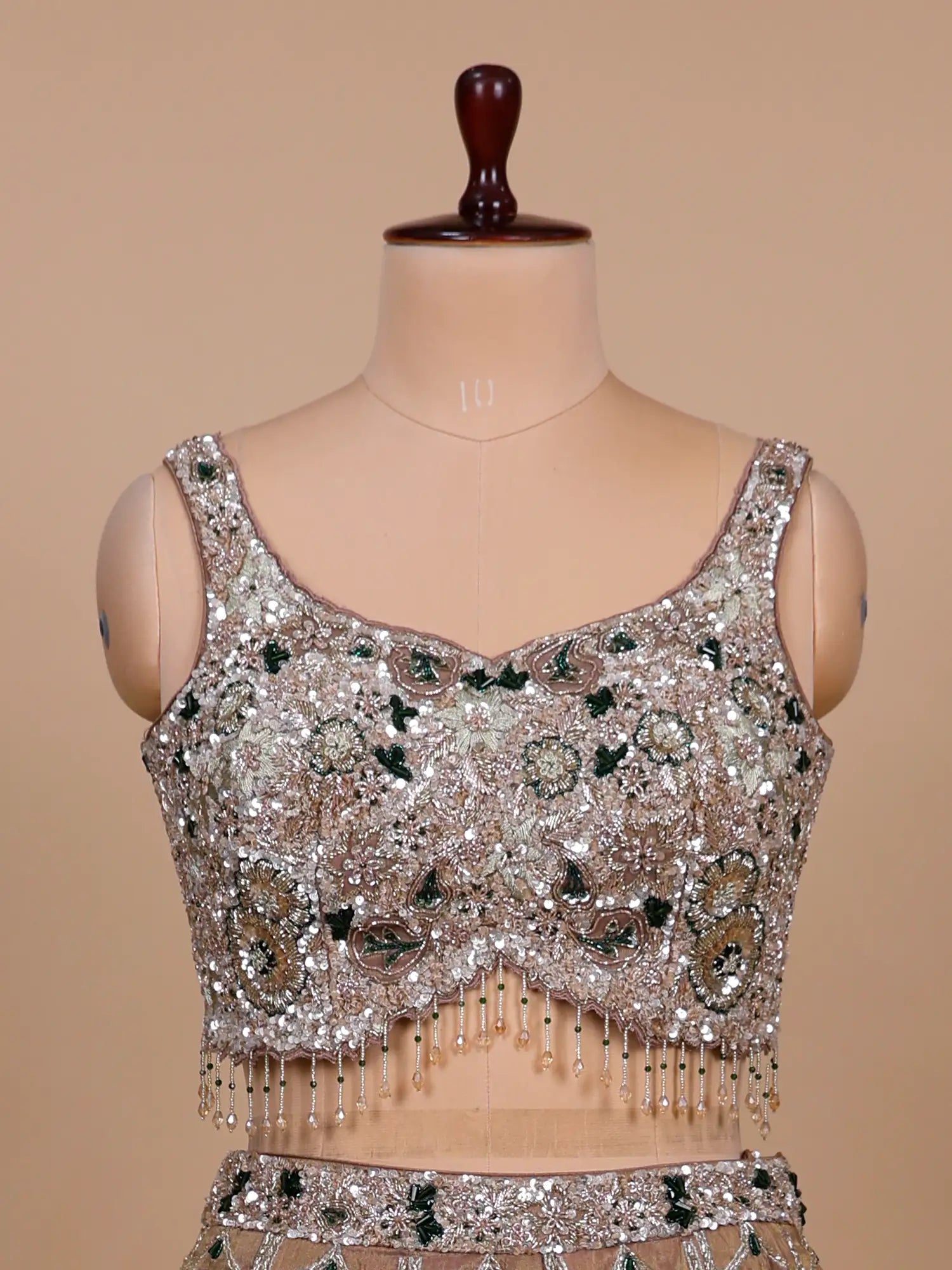 Luxury Premium Copper Shimmer Lehenga Choli Zardosi Work