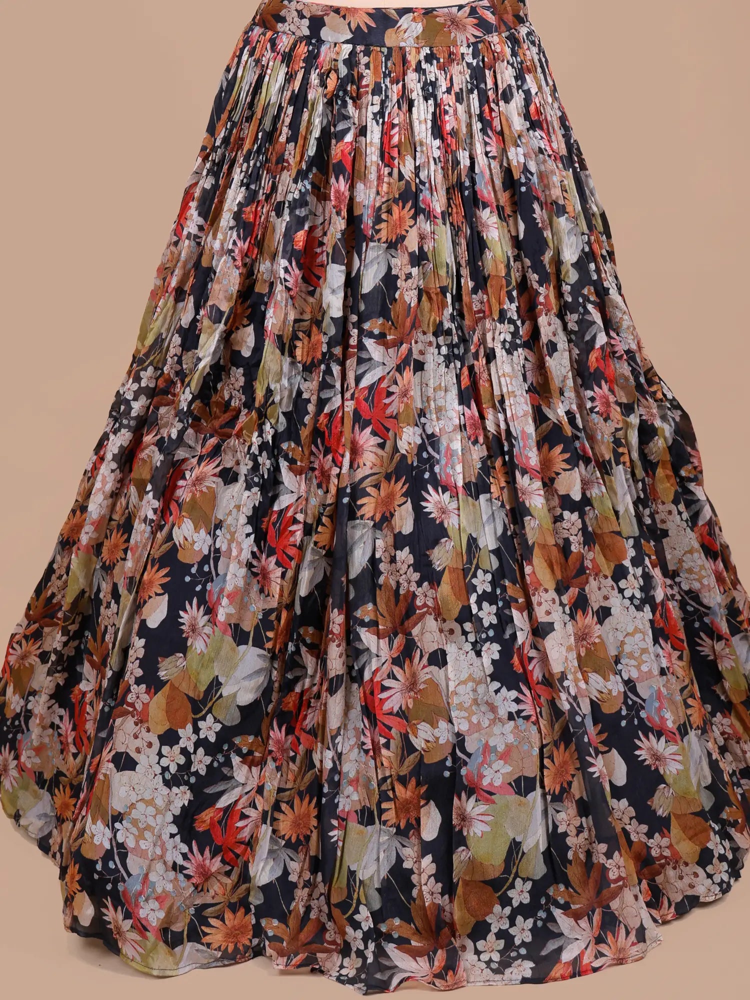 Premium Multi Color Crepe Silk Lehenga With Diamond Work at Best Price
