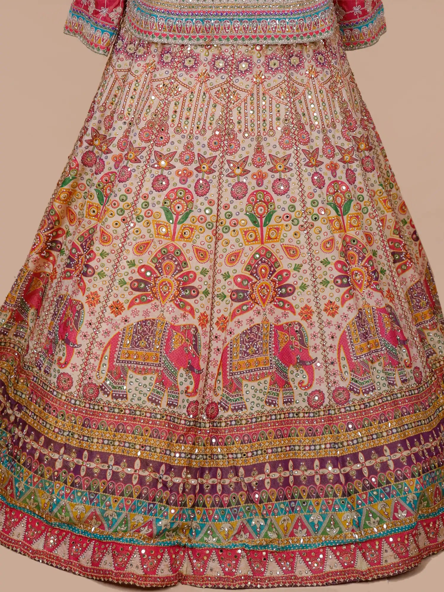 Buy Designer Multi Color Silk Lehenga Choli Online India
