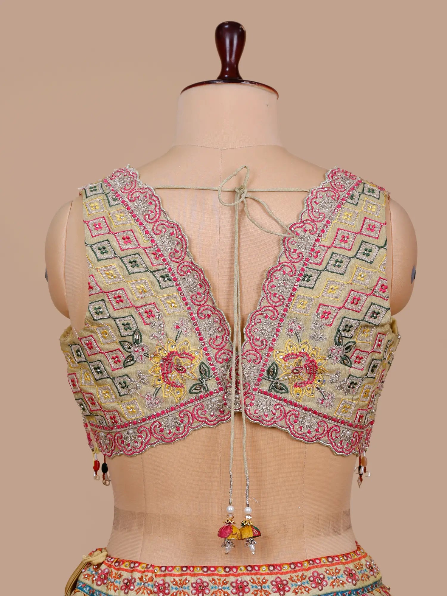 Luxury Multi Color Printed Silk Lehenga With Diamond Work