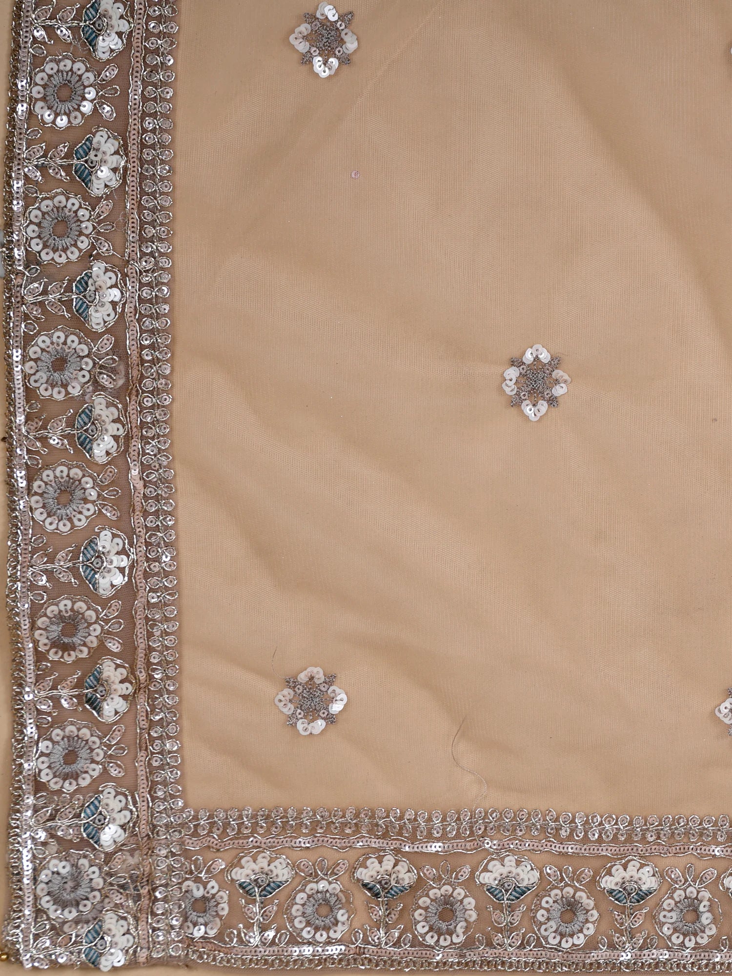 Designer Silver Zardosi Net Lehenga For Wedding Wear