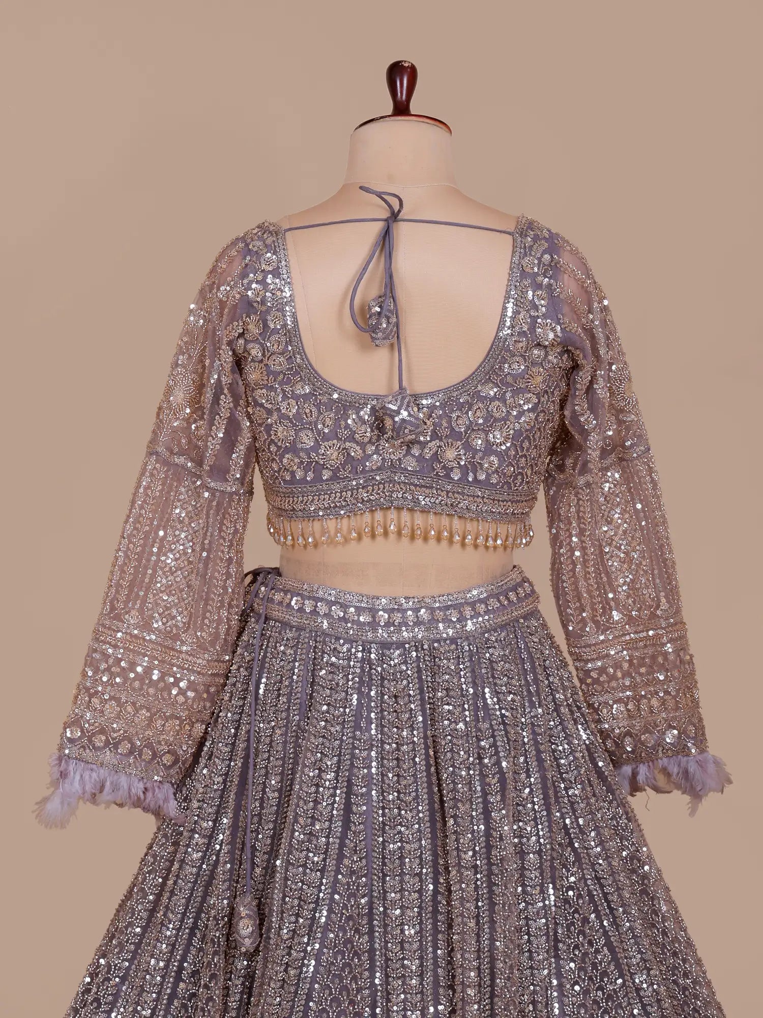 Trending Lavender Lehenga With Designer Sequins Work For Weddings