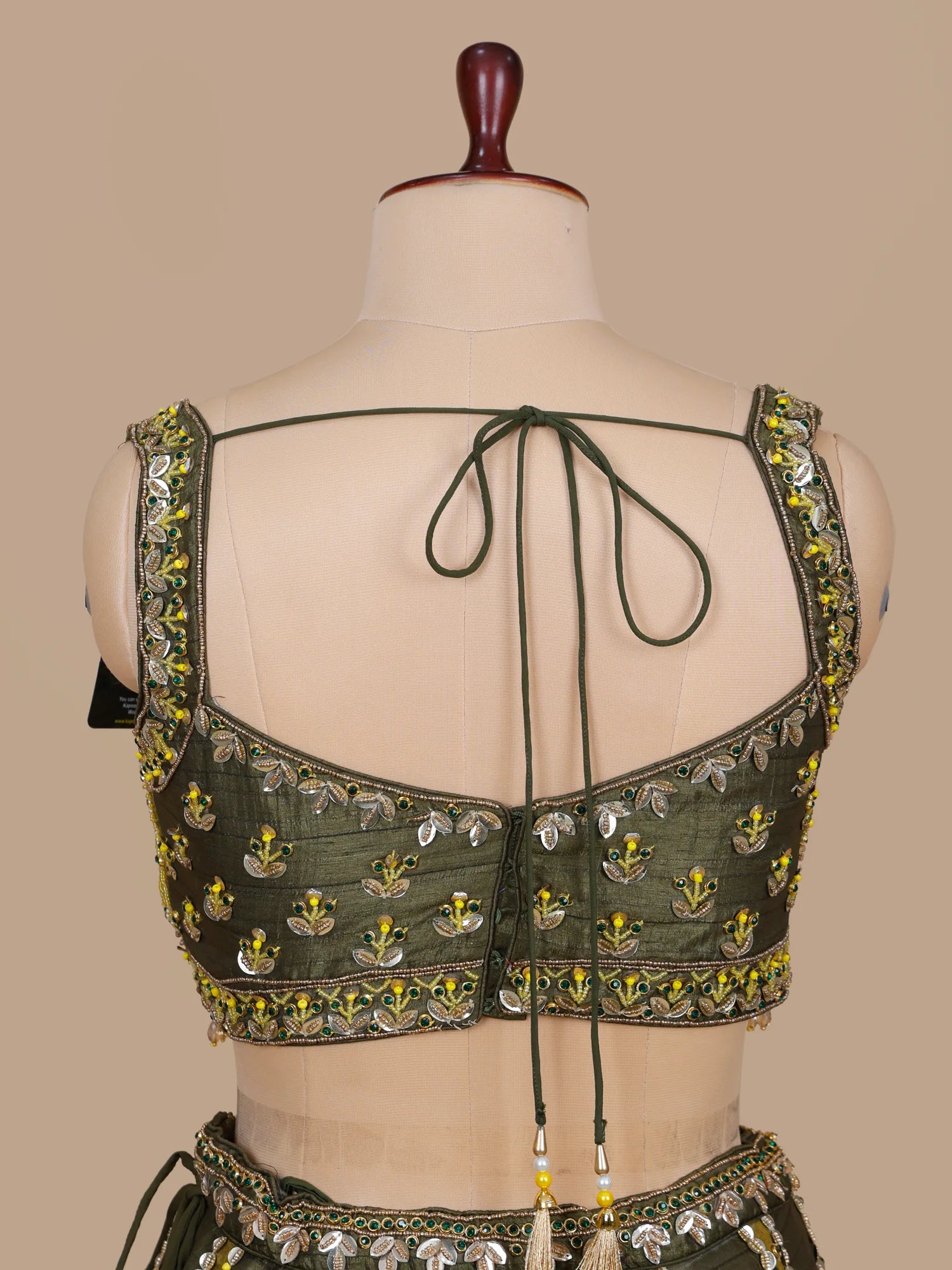 Designer Olive Green Silk traditional lehenga for women