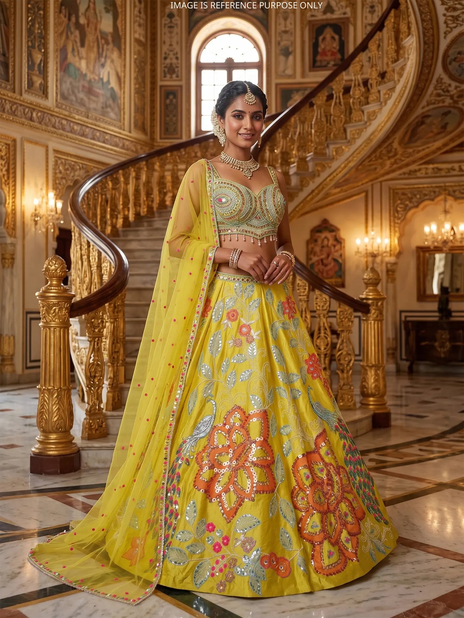 Trendy Yellow PDP-Inspired Silk Haldi Lehenga With Designer Finish