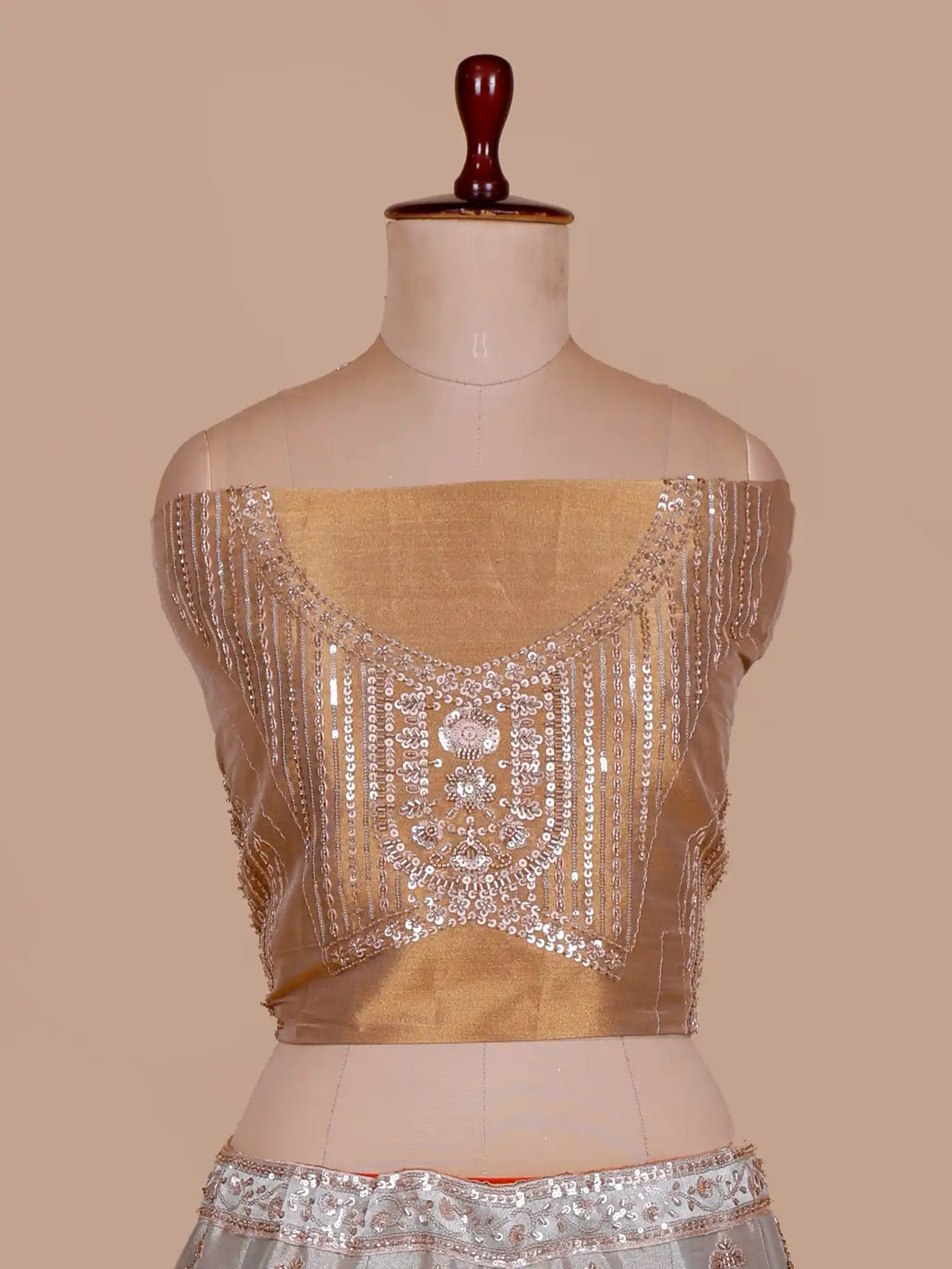 Buy Twin Shade Couture Silk Lehenga With Intricate Sequin Dori Work