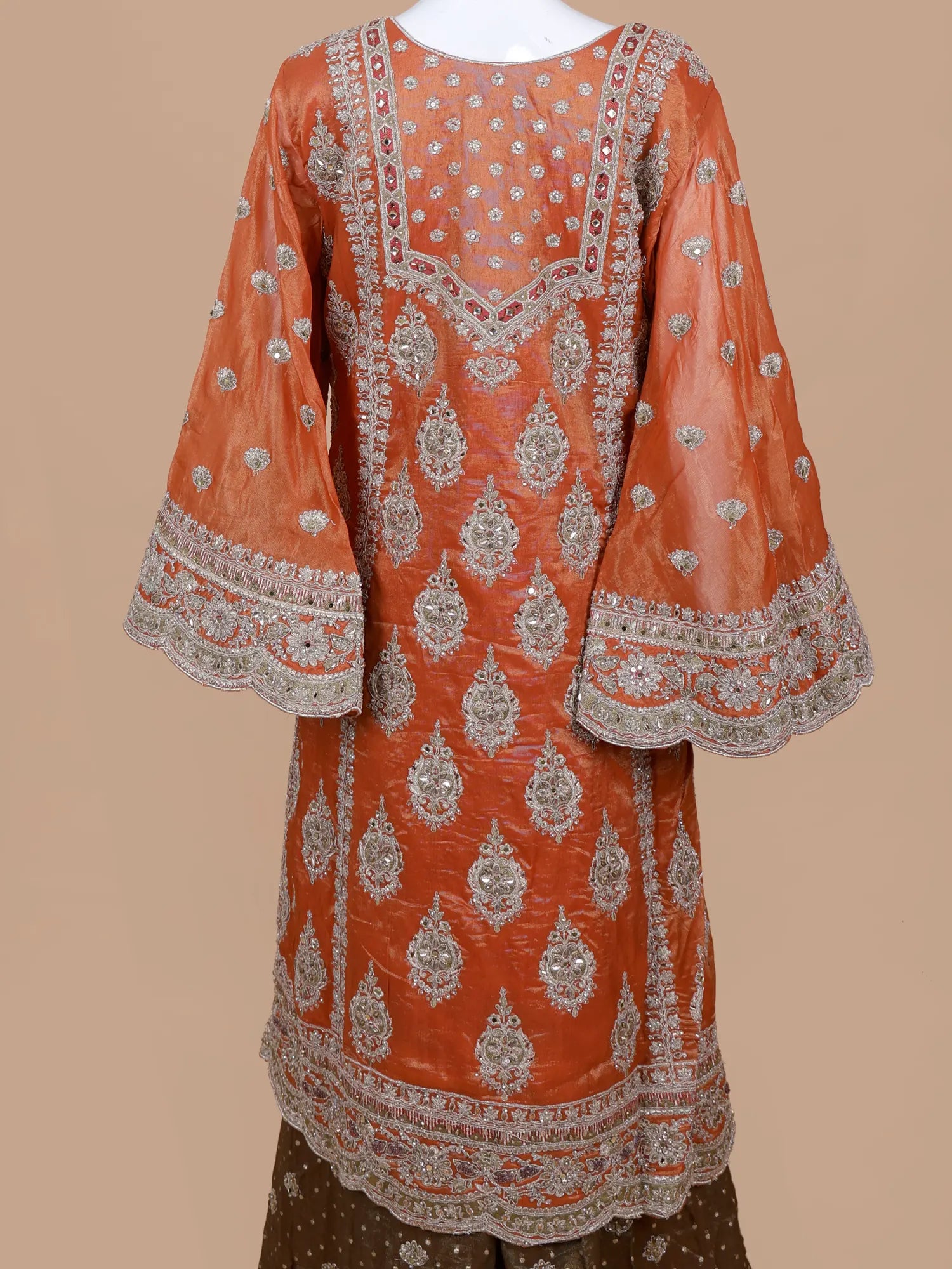 Luxury Dual Tone Organza Palazzo Suit For Premium Festive Wear