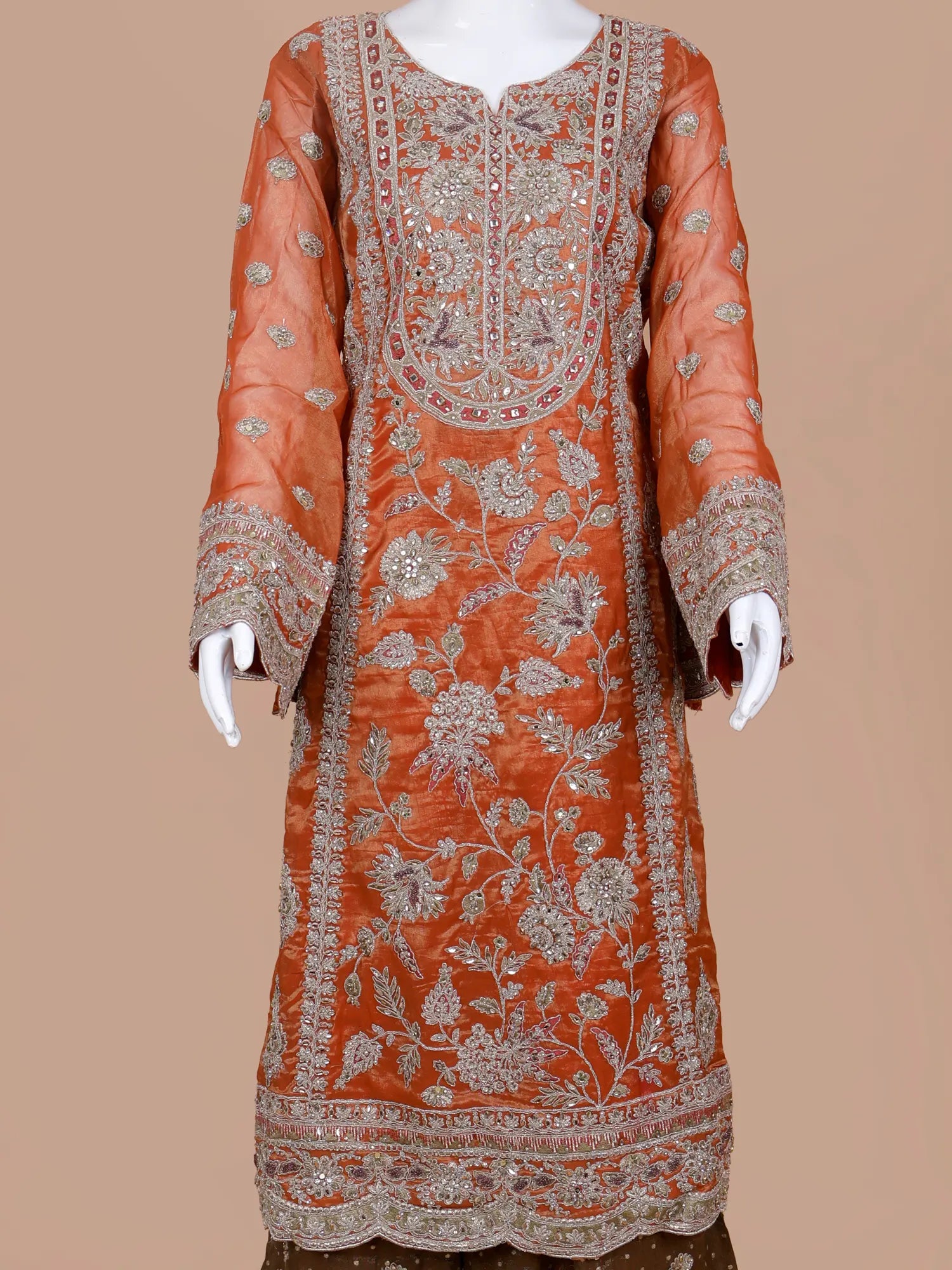 Luxury Dual Tone Organza Palazzo Suit For Premium Festive Wear
