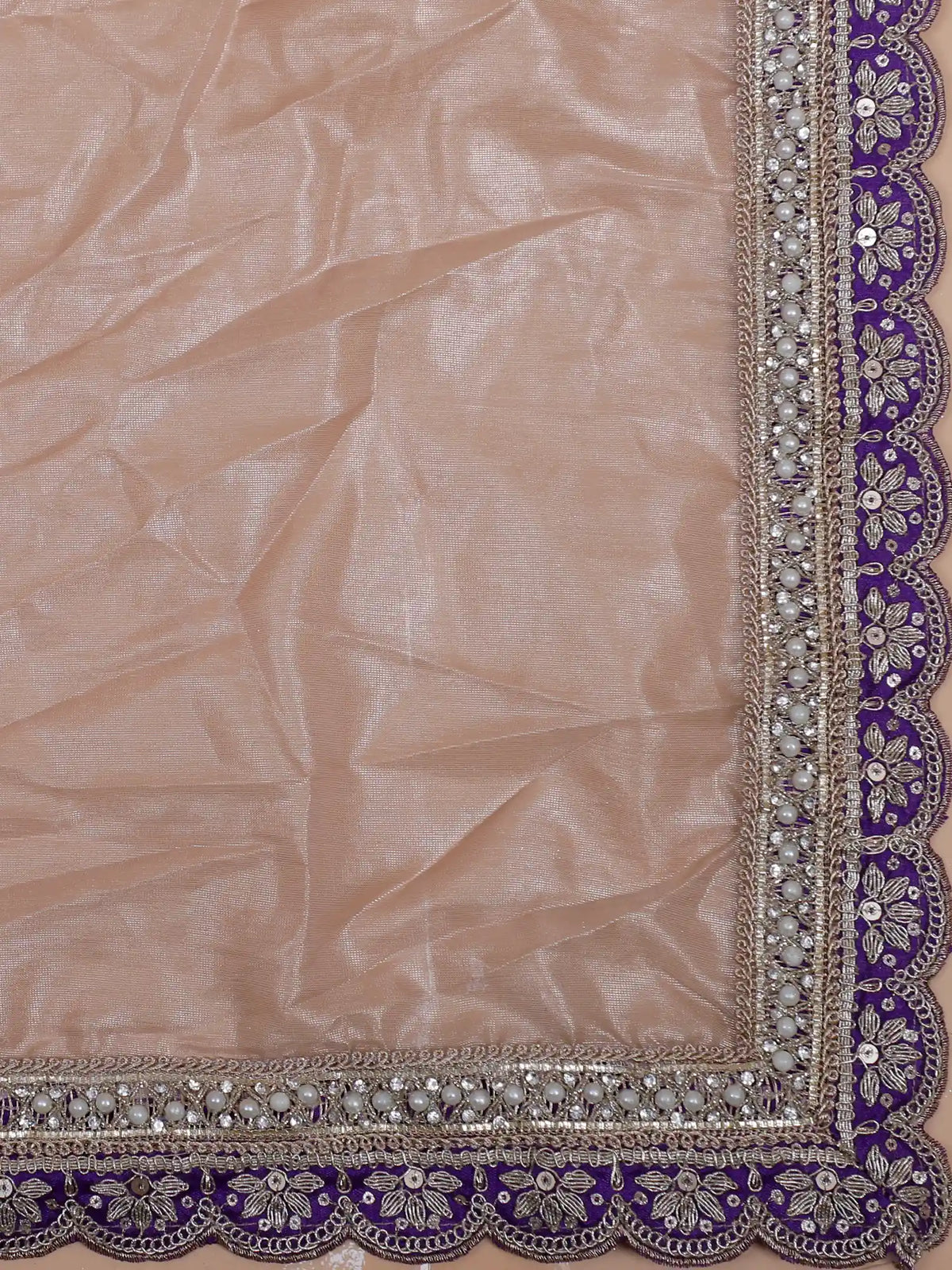 Dual Tone Purple Lavender Silk Lehenga with Intricate Mirror Sequin Work