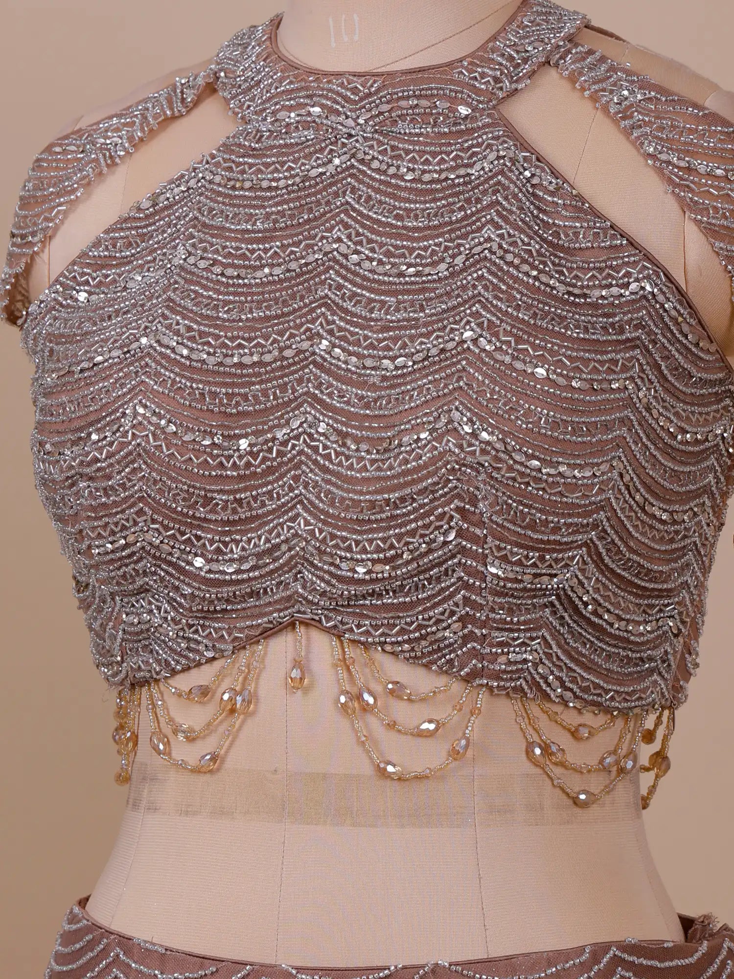 Shop Royal Brown Fishcut Lehenga Choli With Designer Work