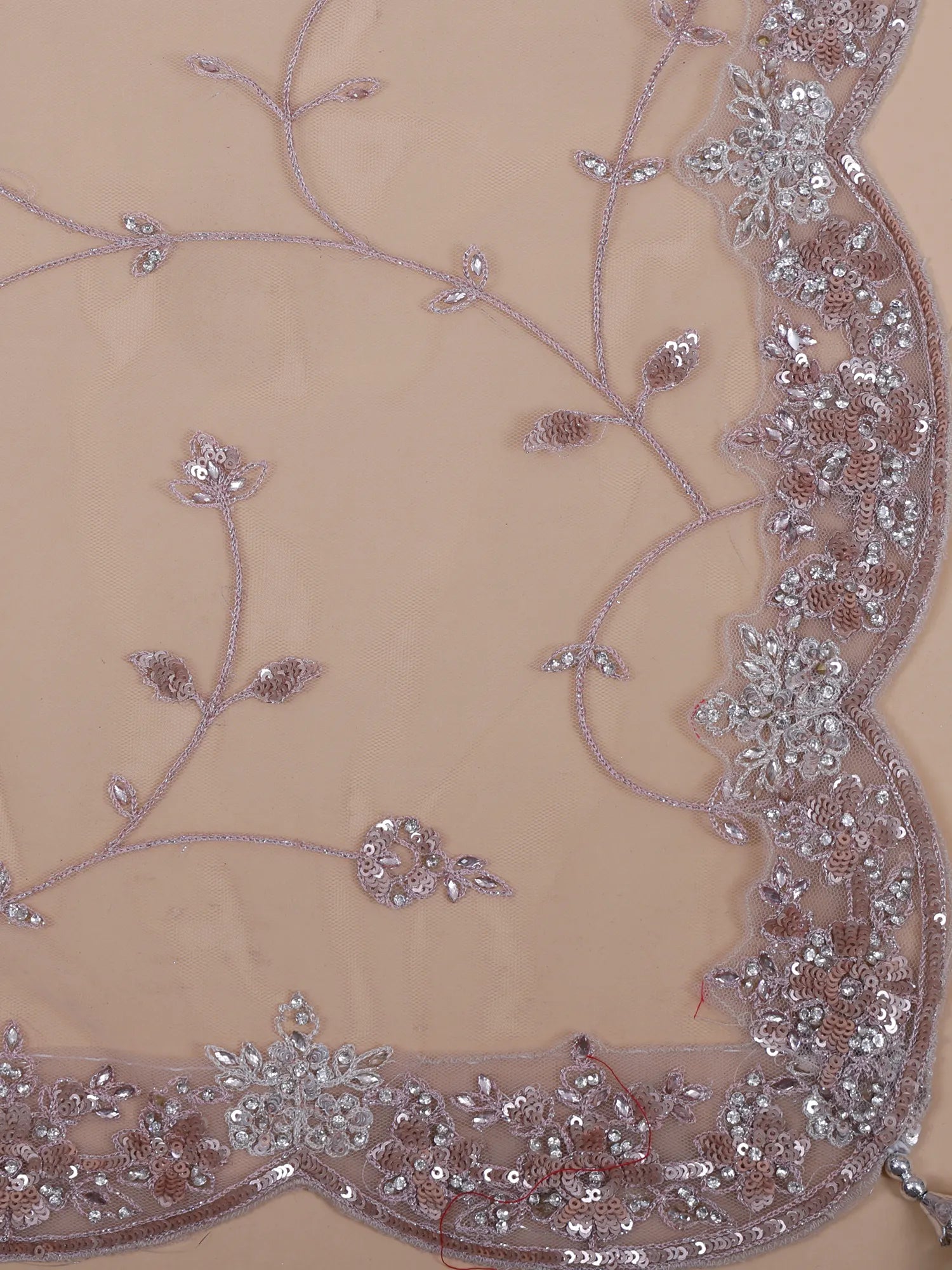 Luxury Party Wear Onion Pink Net Lehenga With Diamond Work