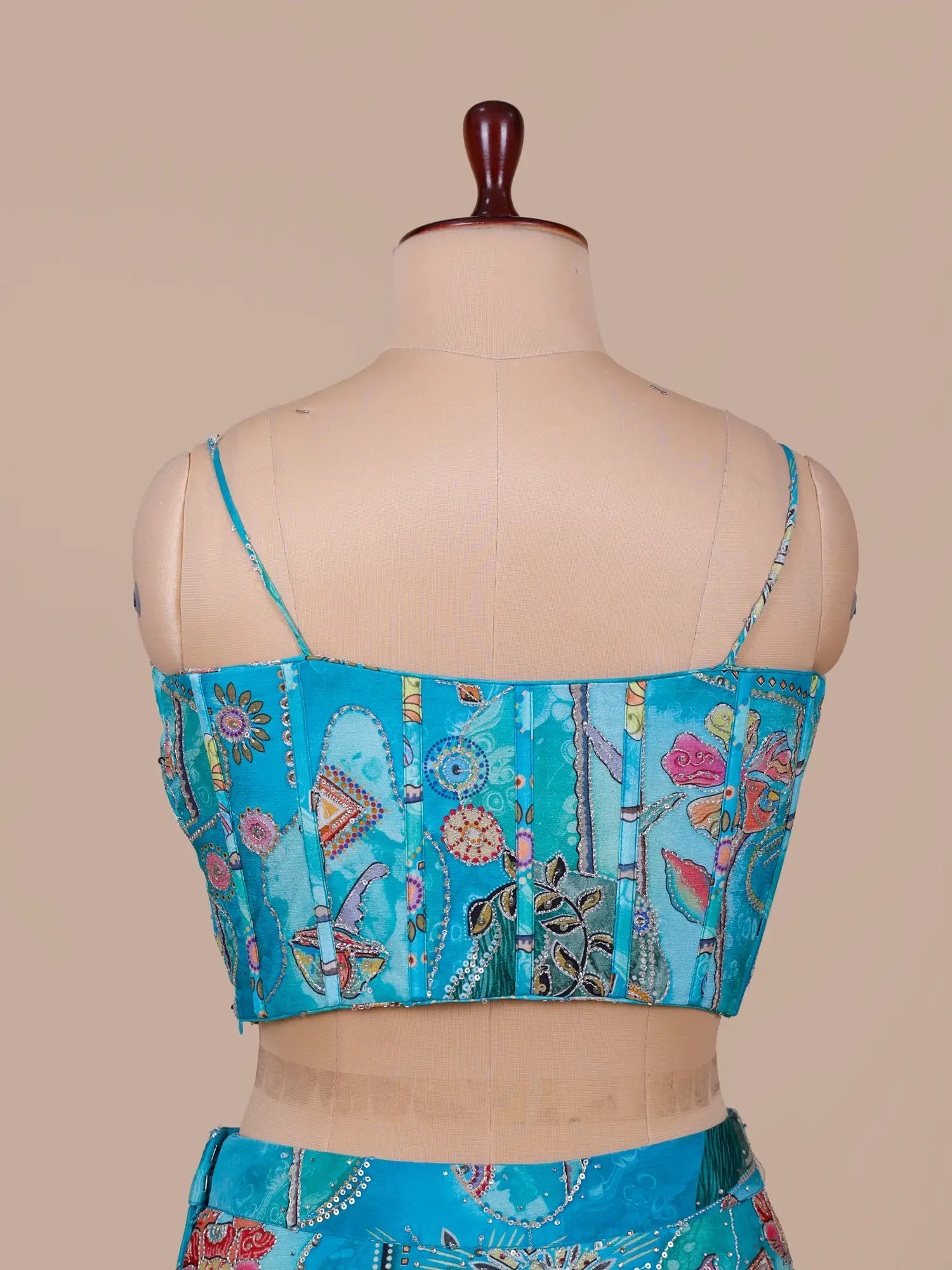 Designer Sky Blue Chinon Party Wear Lehenga With Sequins Work