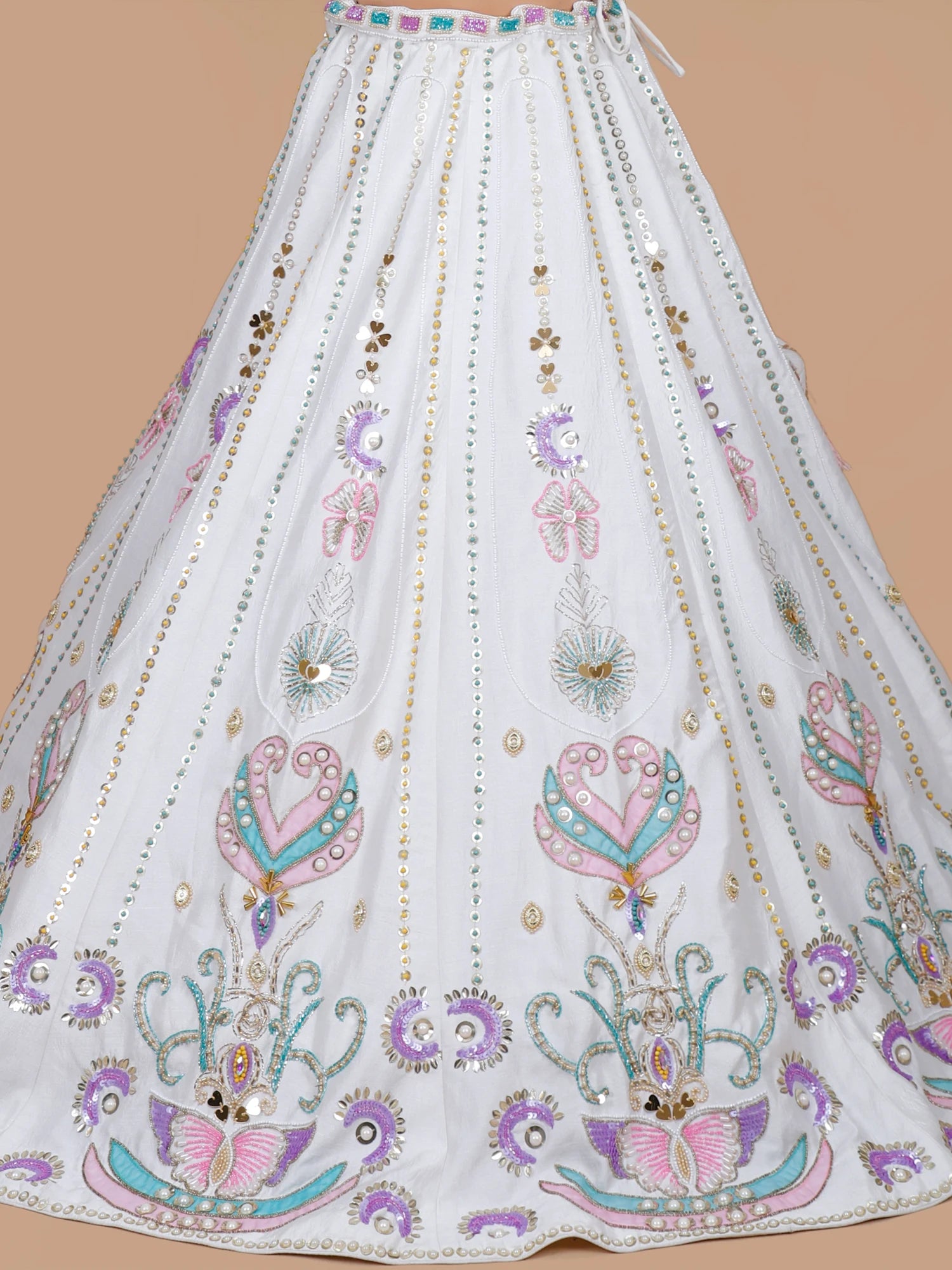 White Designer Raw Silk trending white lehenga 2026