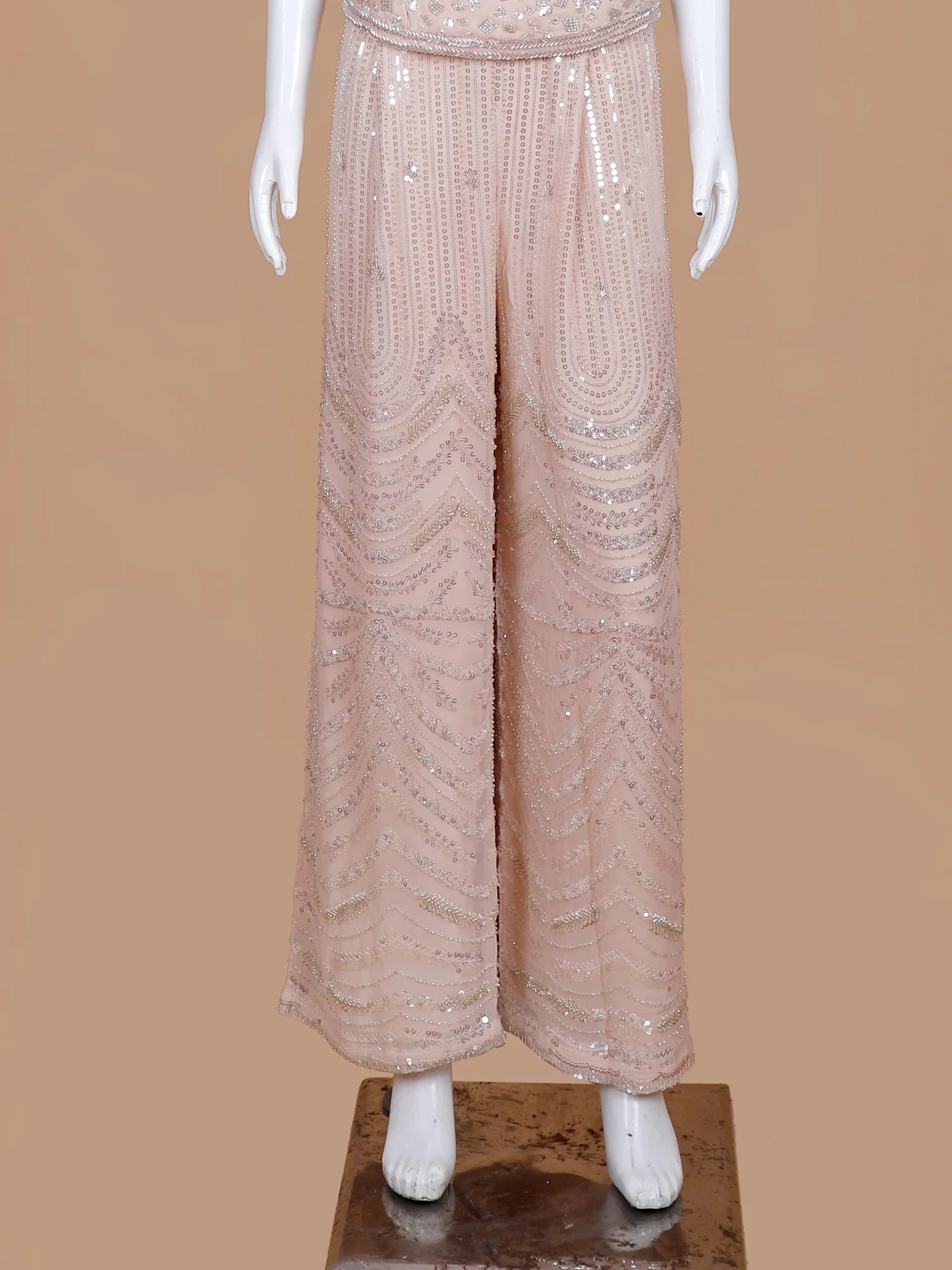 Buy Blush Pink Georgette Indo Western Suit Wholesale Collection