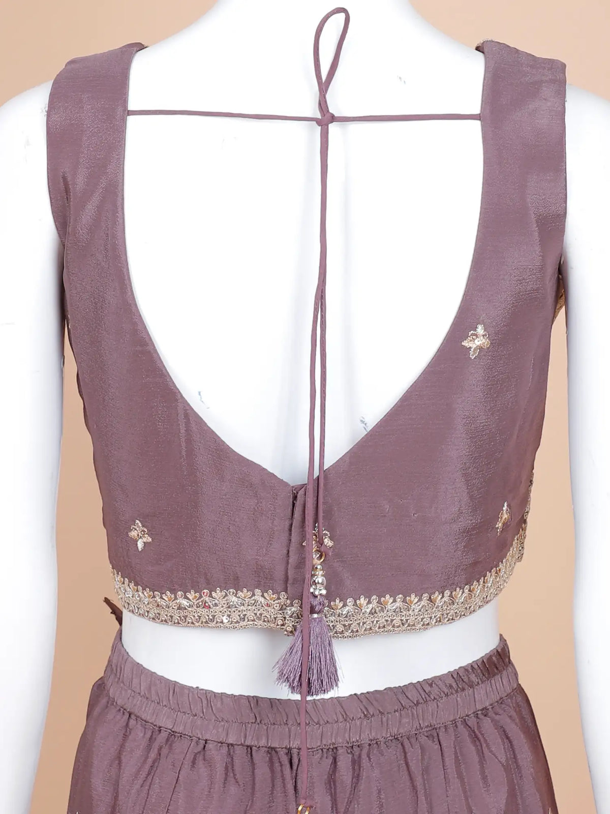 Buy Wine Chinon Indo Western Palazzo Suit Showcasing Intricate Sequin Dori Work