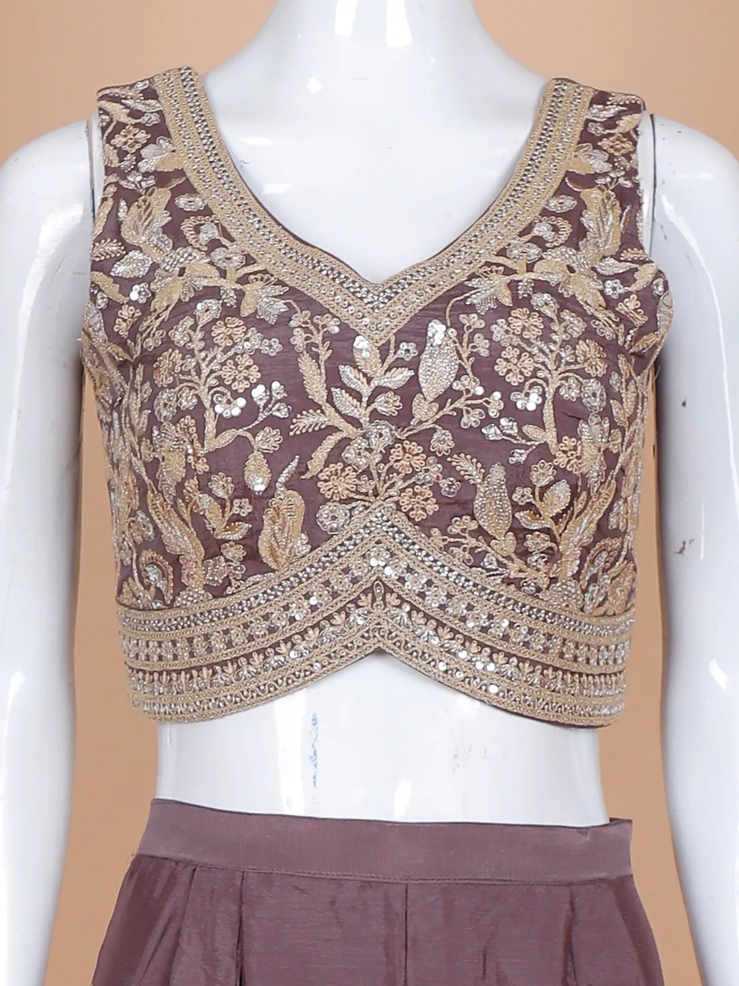 Buy Wine Chinon Indo Western Palazzo Suit Showcasing Intricate Sequin Dori Work