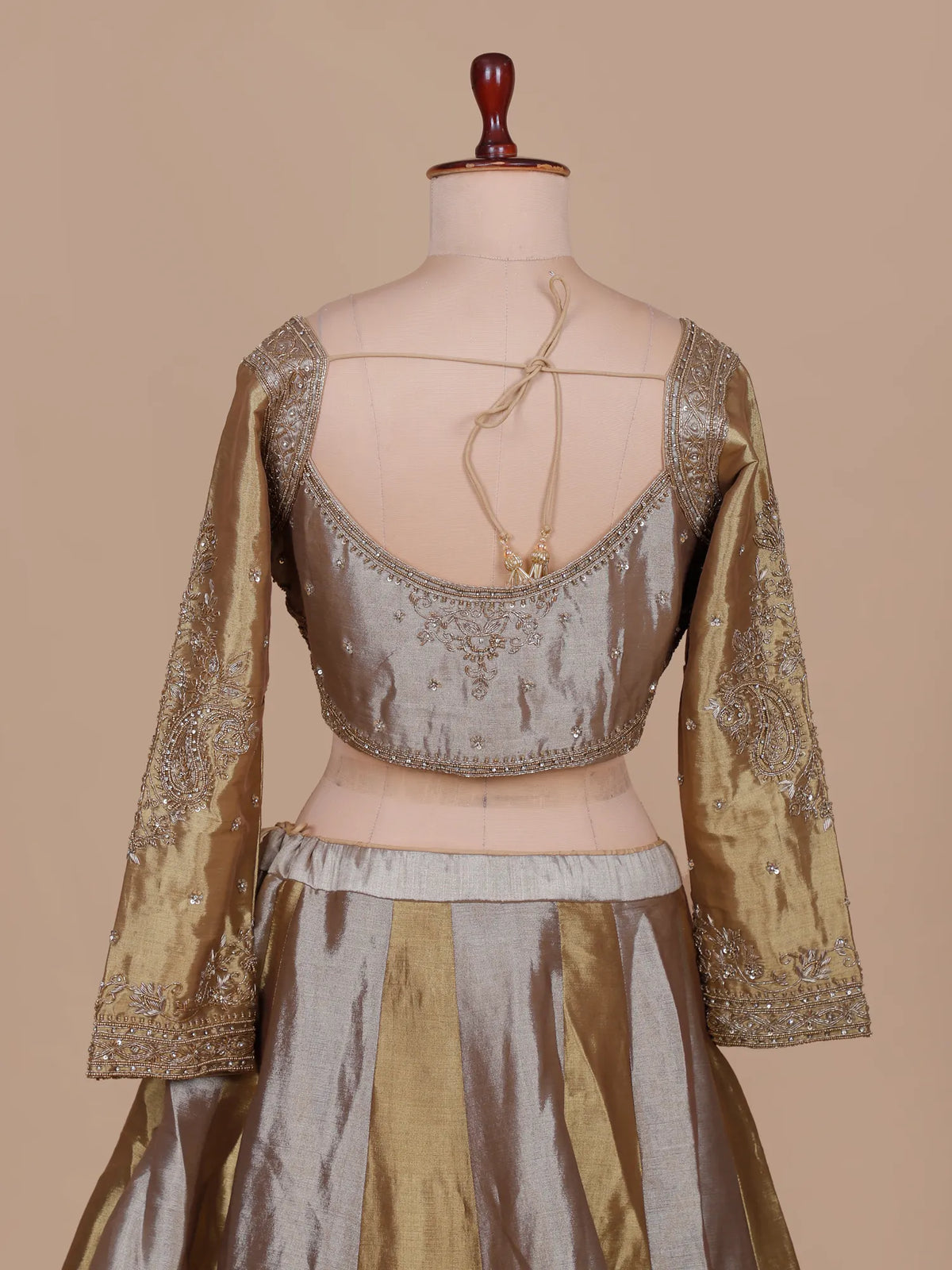 New Arrival Dual Tone Tissue Lehenga Choli With Zardosi And Diamond Work