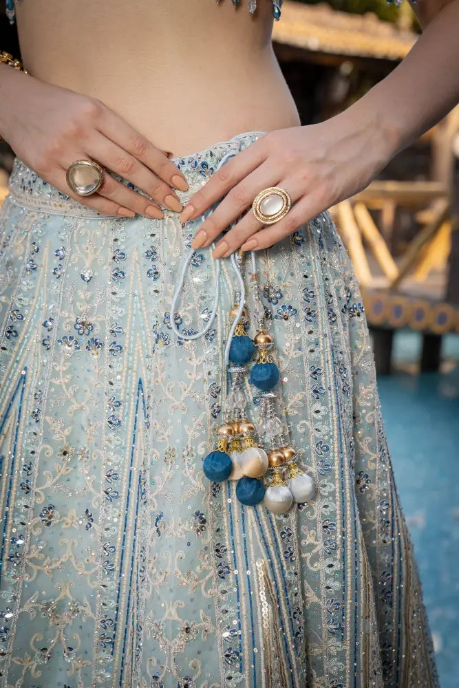 Chic Sky Blue Lucknowee Lehenga For A Modern Ethnic Vibe Lehenga