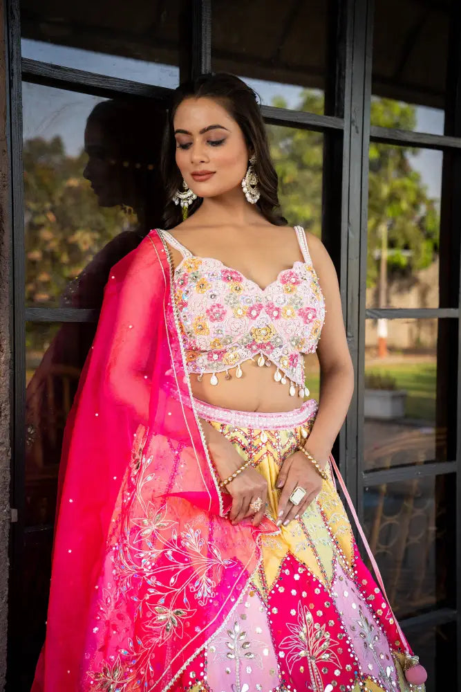 High-Fashion Silk Lehenga In Multi Colour For Grand Events Lehenga