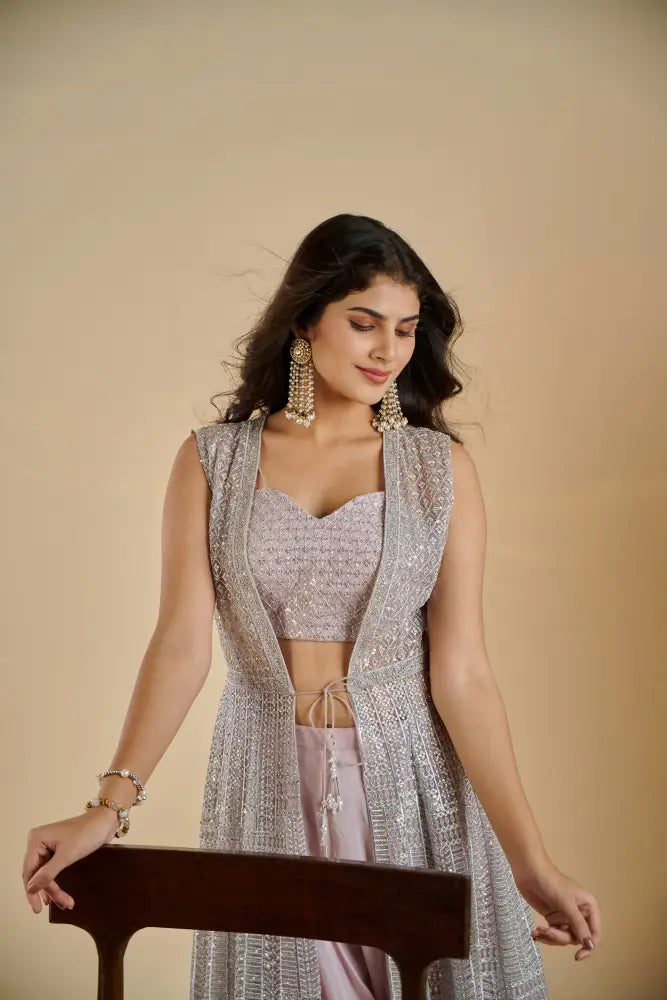 Latest Light Pink Indo Western Fashion Indo Western