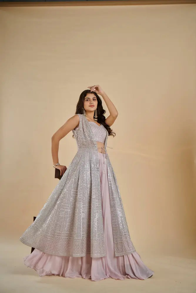 Latest Light Pink Indo Western Fashion Indo Western
