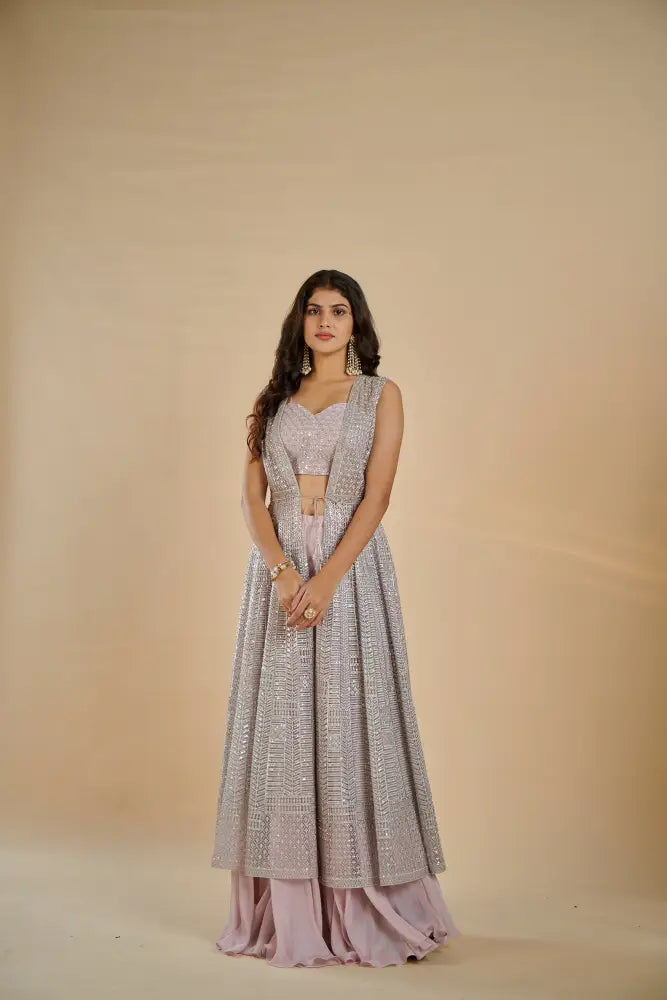 Latest Light Pink Indo Western Fashion Indo Western