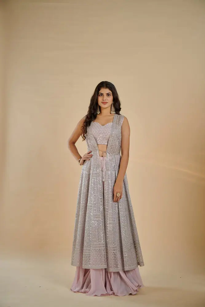 Latest Light Pink Indo Western Fashion Indo Western