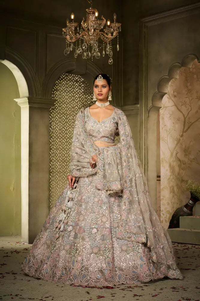 Premium Multi-Color Net Lehenga With Dupatta For A Regal Look Lehenga
