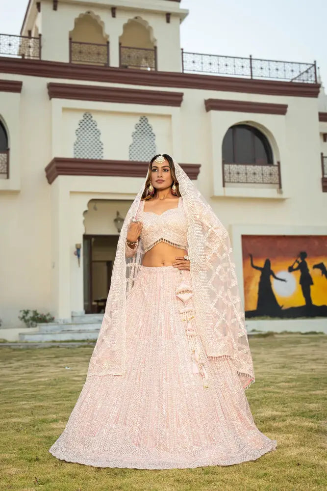 Princess Look With This Pink Net Lehenga With Dupatta Lehenga