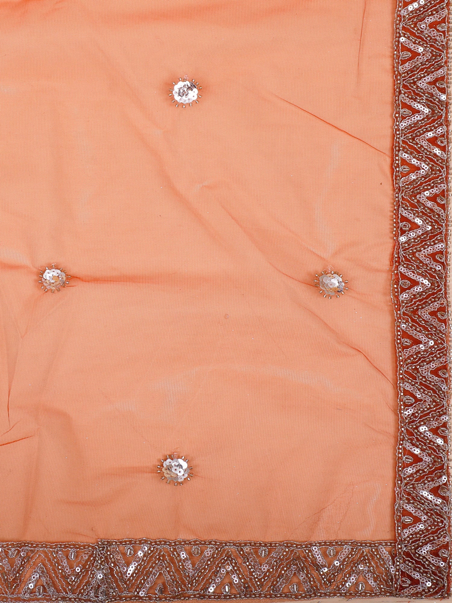 Dusty Orange Sunset Lehenga With Sequence &amp; Beads