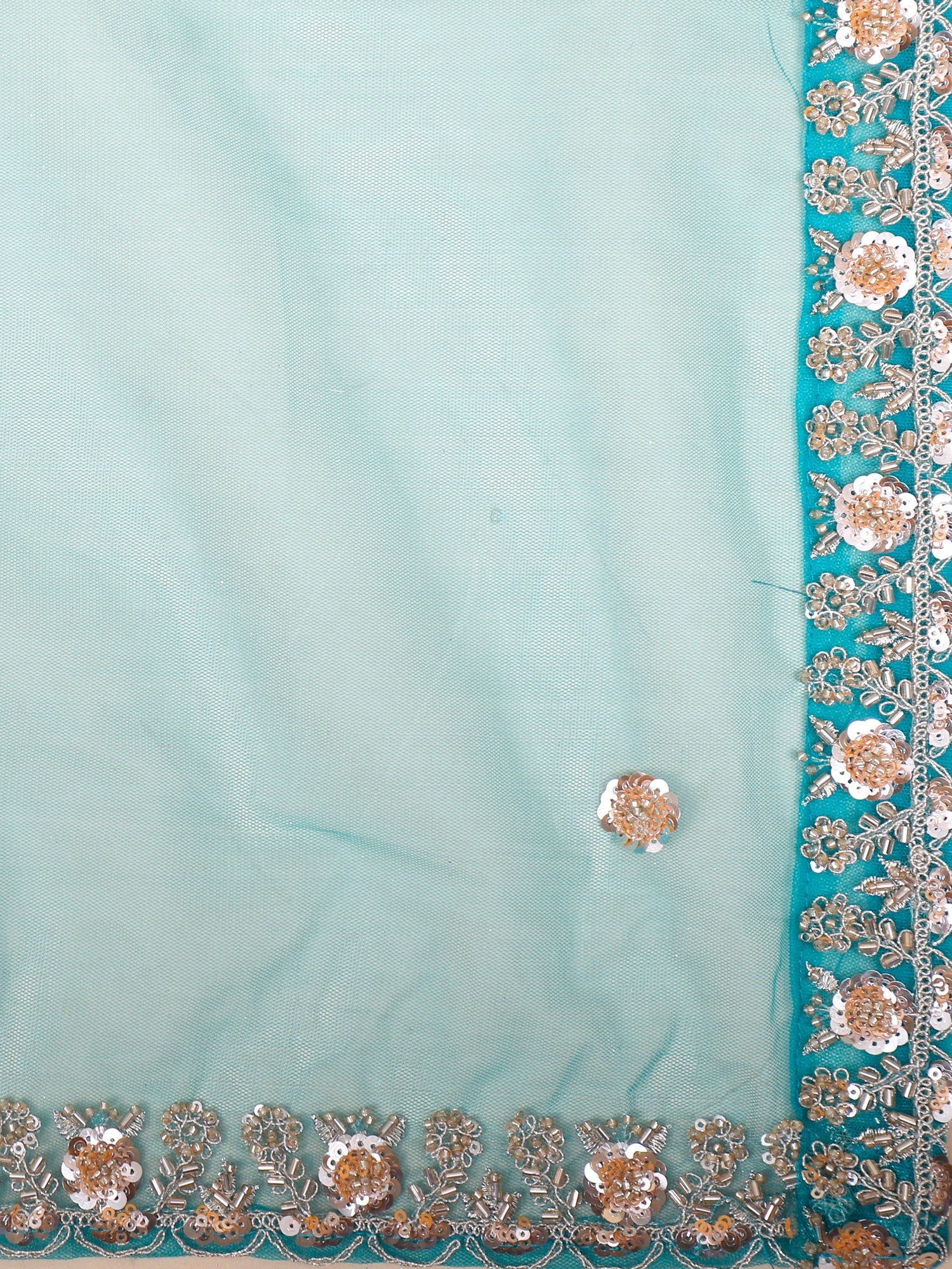 Blue Sapphire Thread Embroidery Lehenga with Sequence