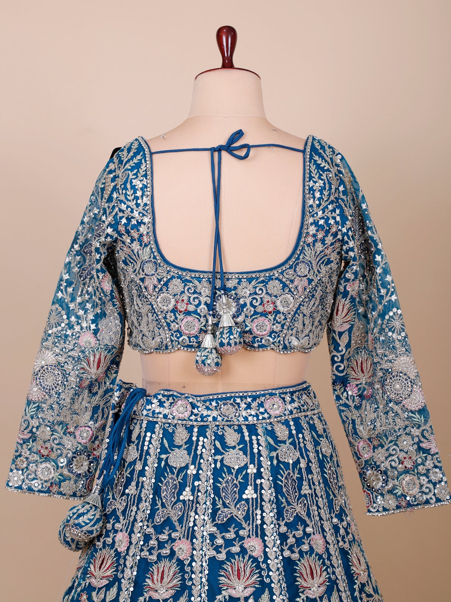 Rama Blue Mystic Tides Designer Jarkan Lehenga