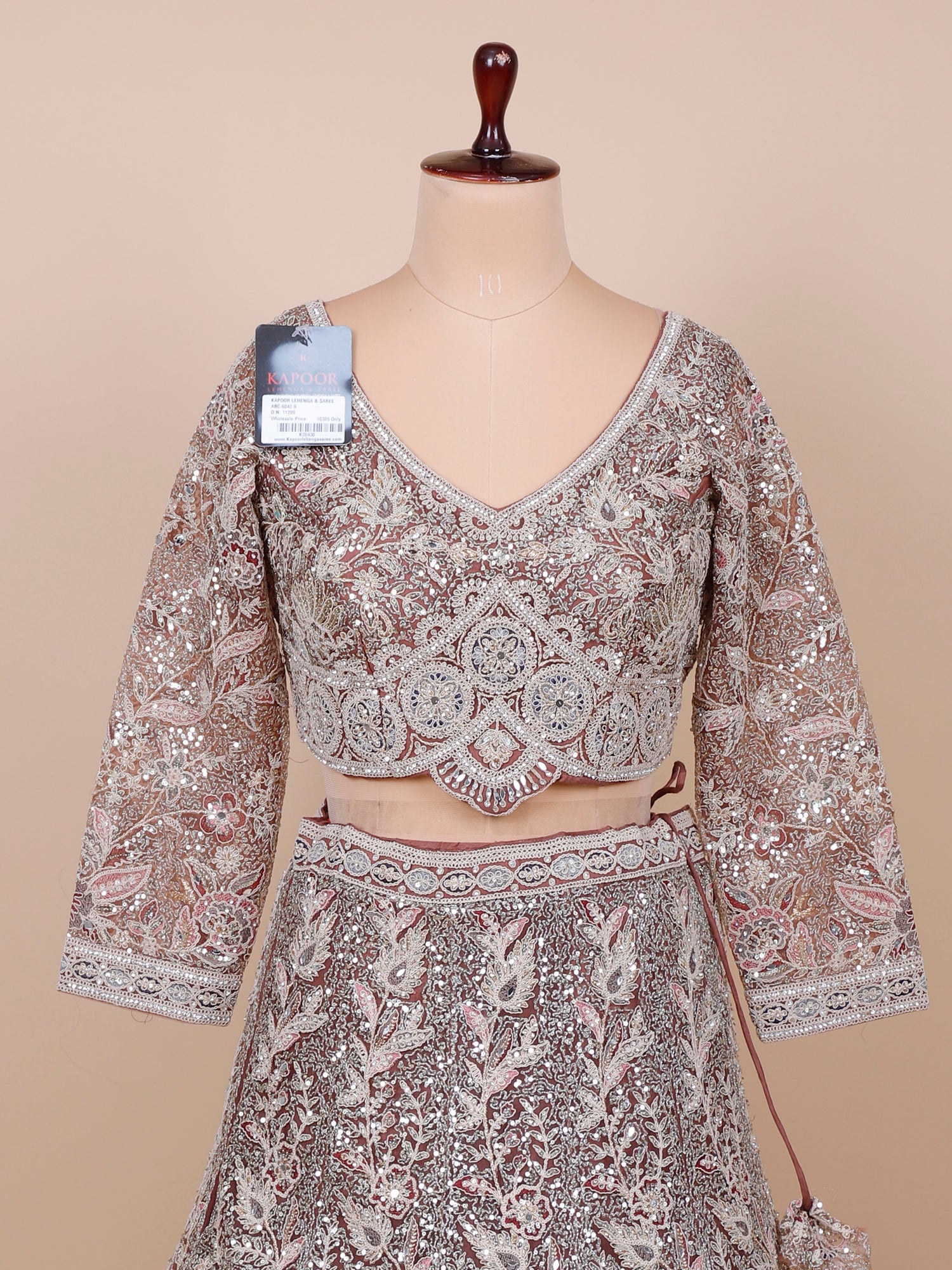 Peach Blush Dynasty Hand-Embellished Designer Lehenga